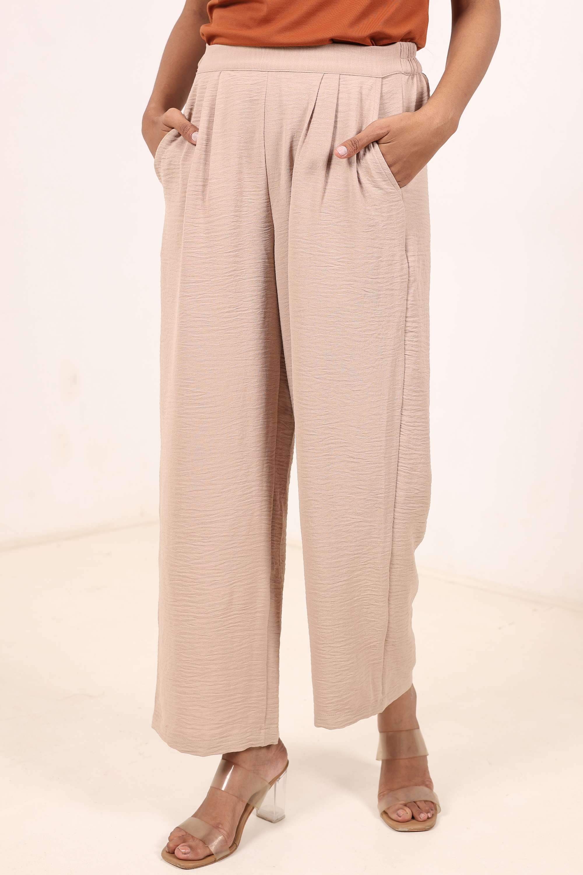 Solid-Regular-Fit-Polyester-Women-s-Casual-Wear-Pants