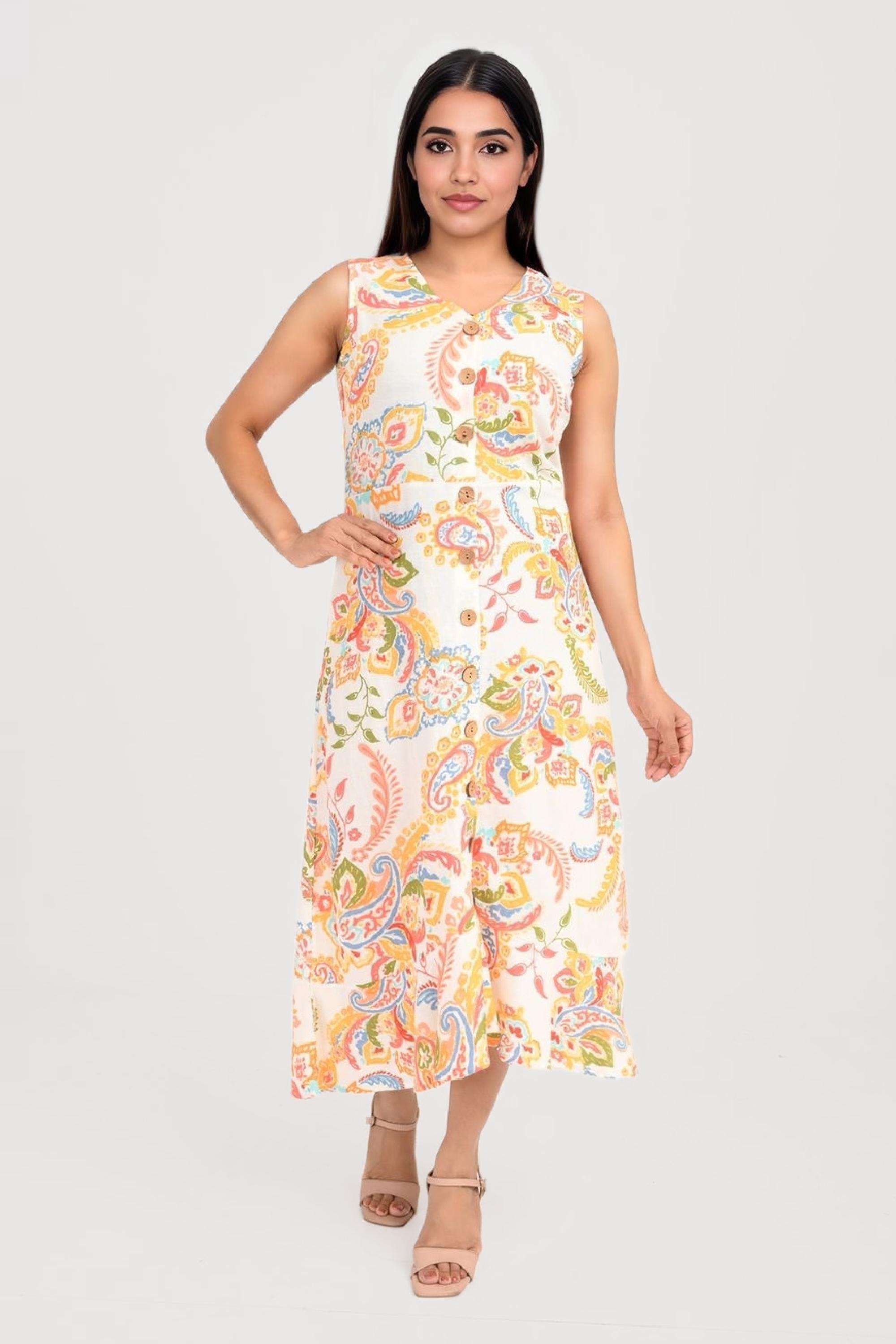 Printed-Cotton-Relaxed-Fit-Women-s-Midi-Dress