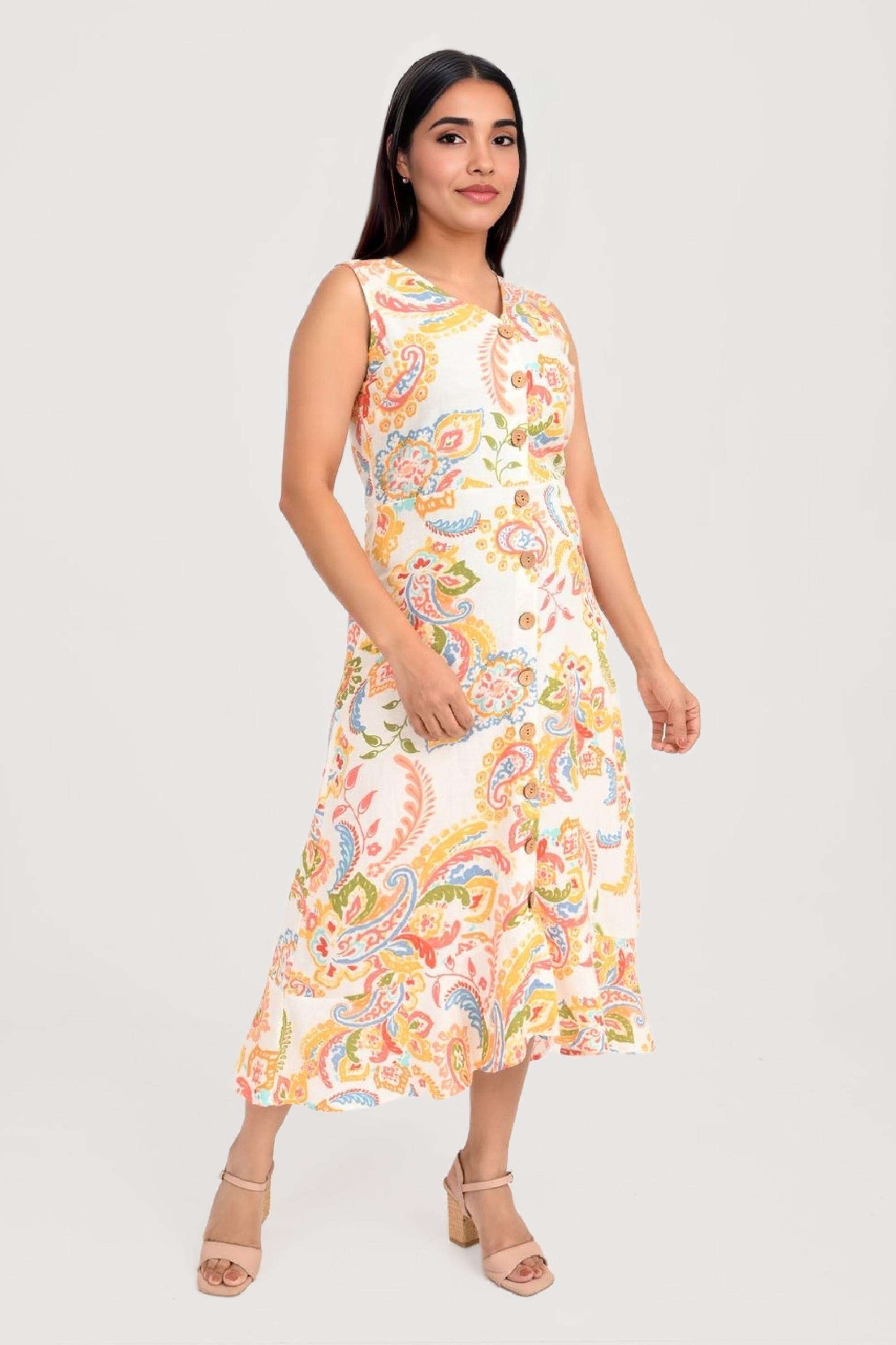 Printed-Cotton-Relaxed-Fit-Women-s-Midi-Dress