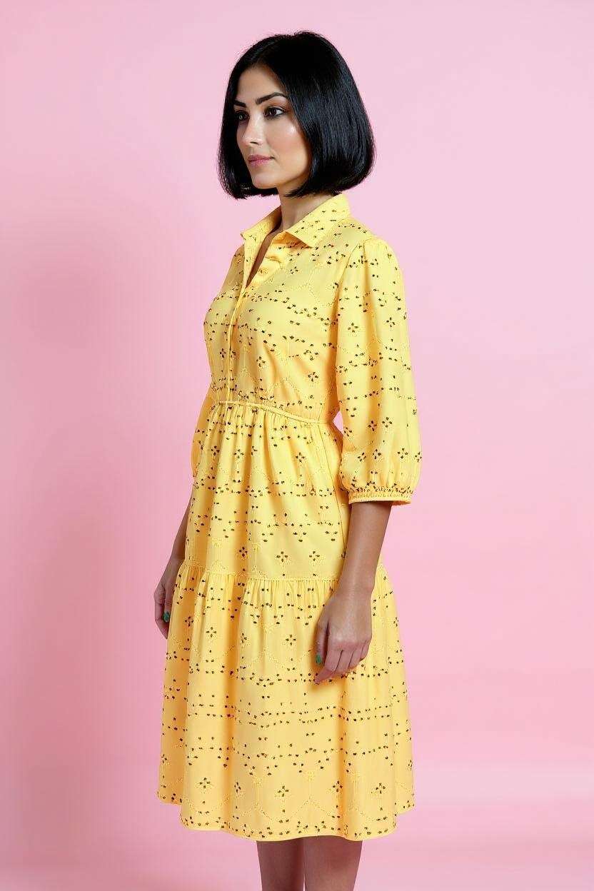 Schiffli-Round-Neck-Cotton-Women-Dress