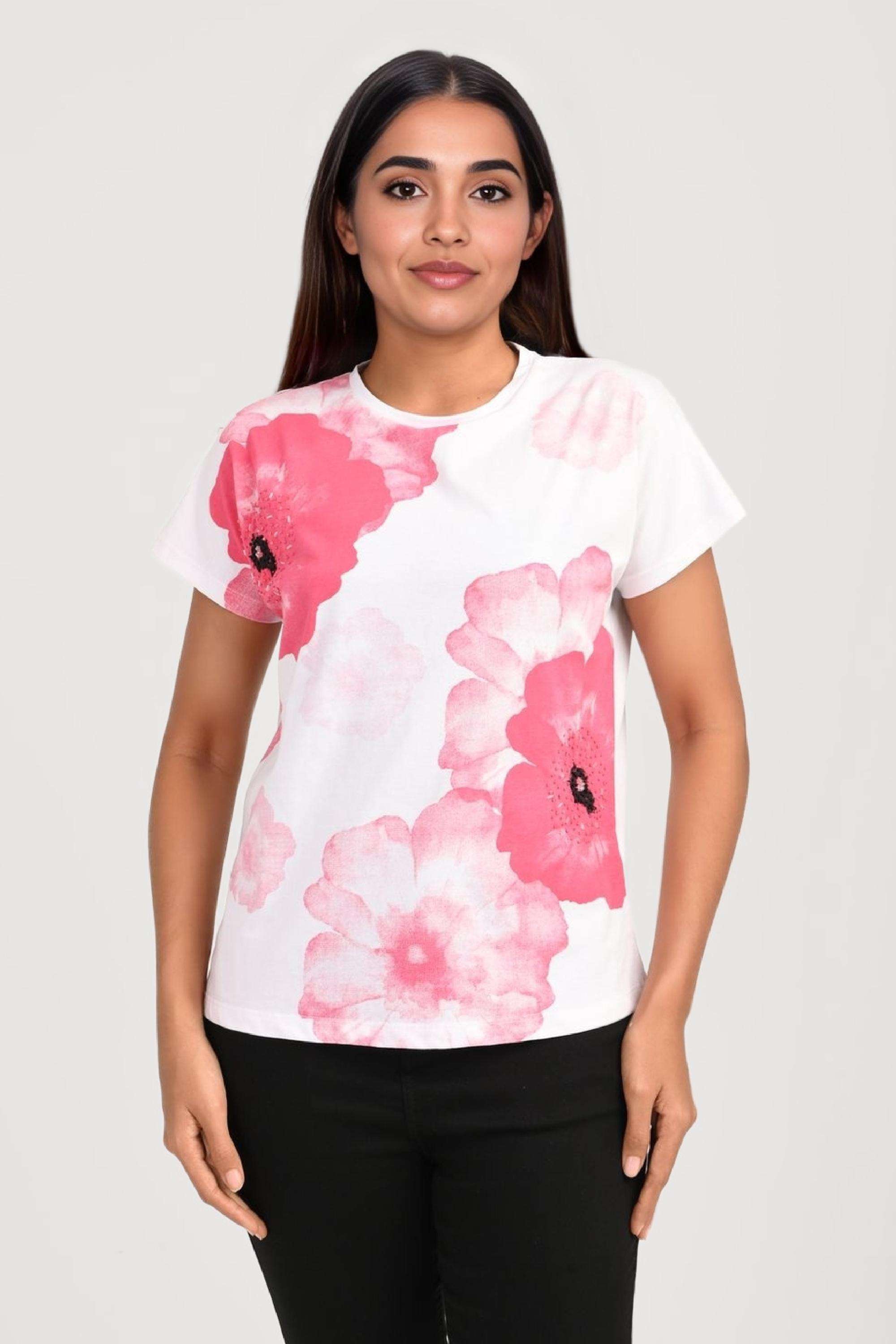 Printed-Jersey-Round-Neck-Women-s-T-Shirt