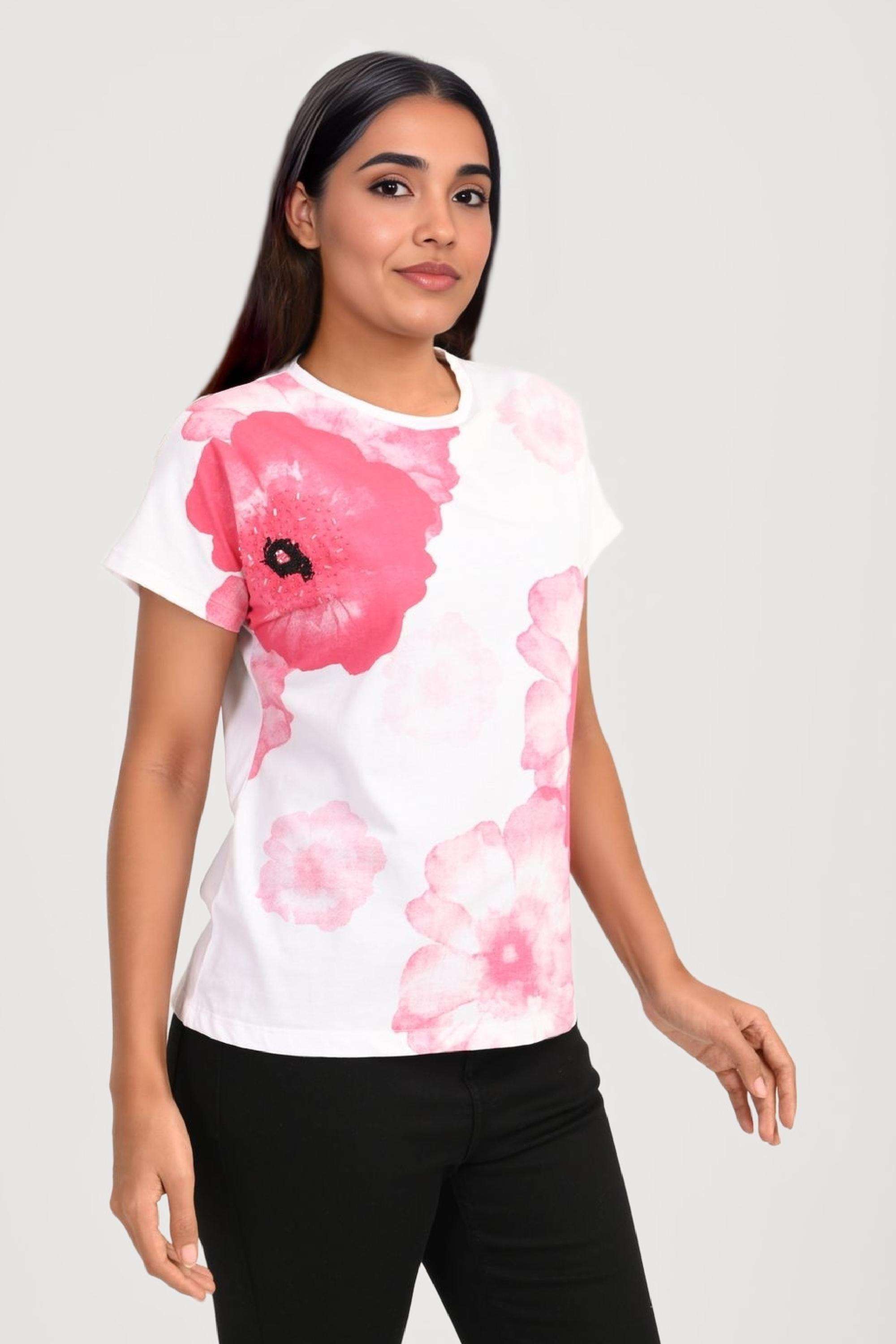 Printed-Jersey-Round-Neck-Women-s-T-Shirt