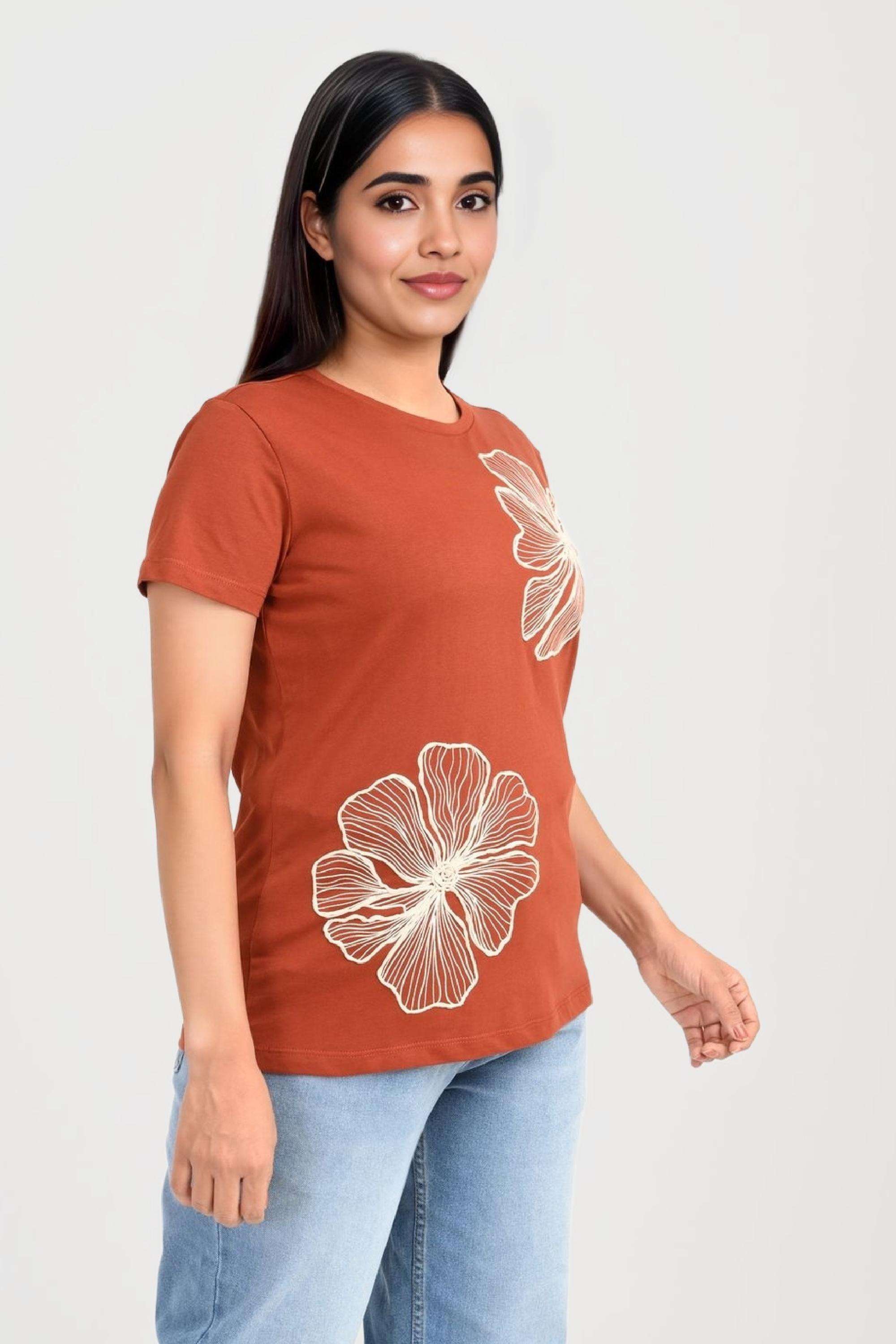 Printed-Jersey-Round-Neck-Women-s-T-Shirt