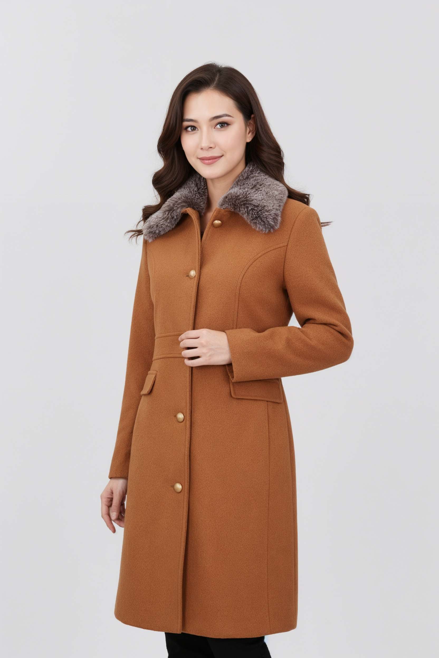 Solid-Collared-Women-s-Winter-Wear-Coat