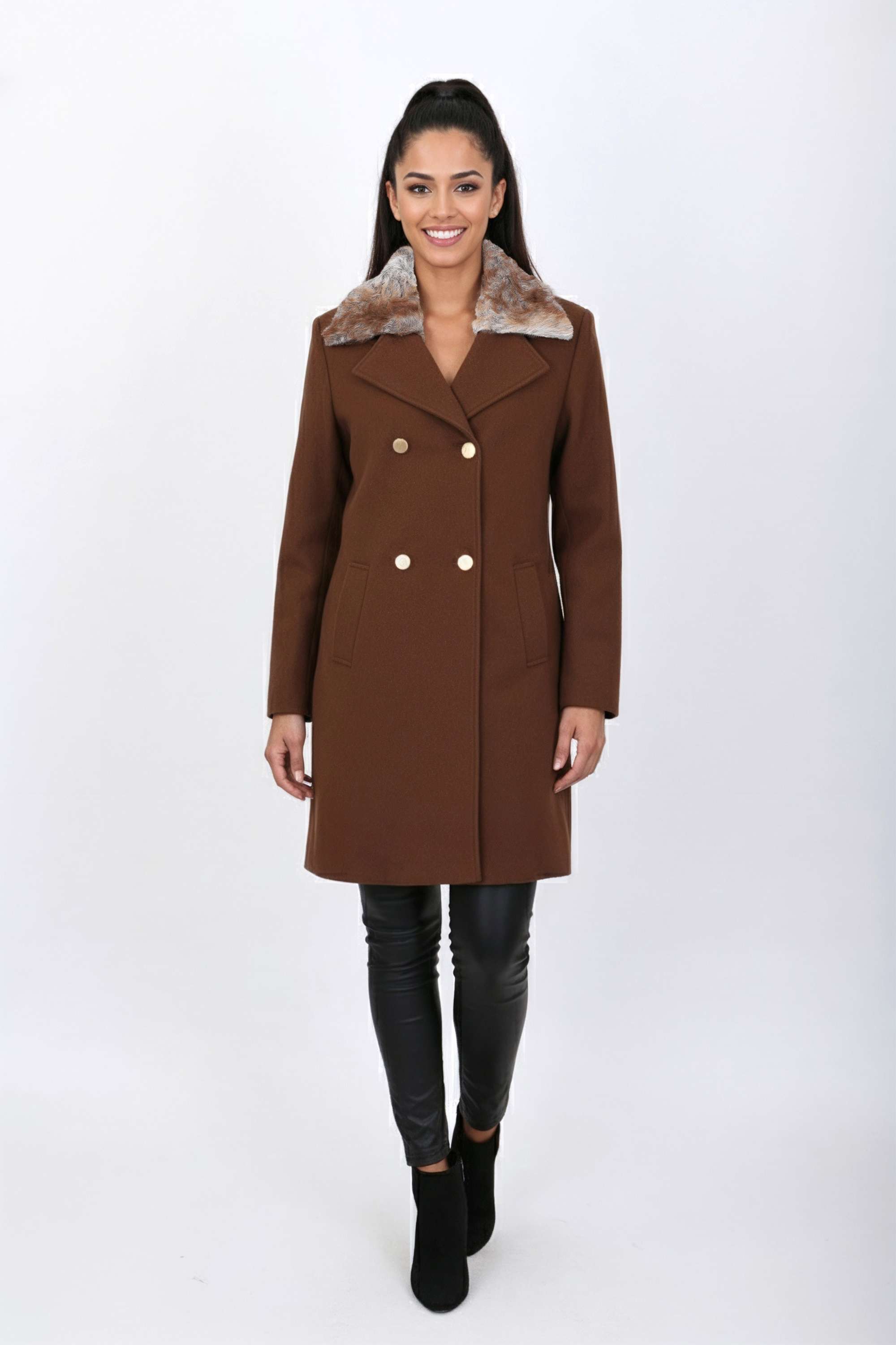 Solid-Collared-Women-s-Winter-Wear-Coat