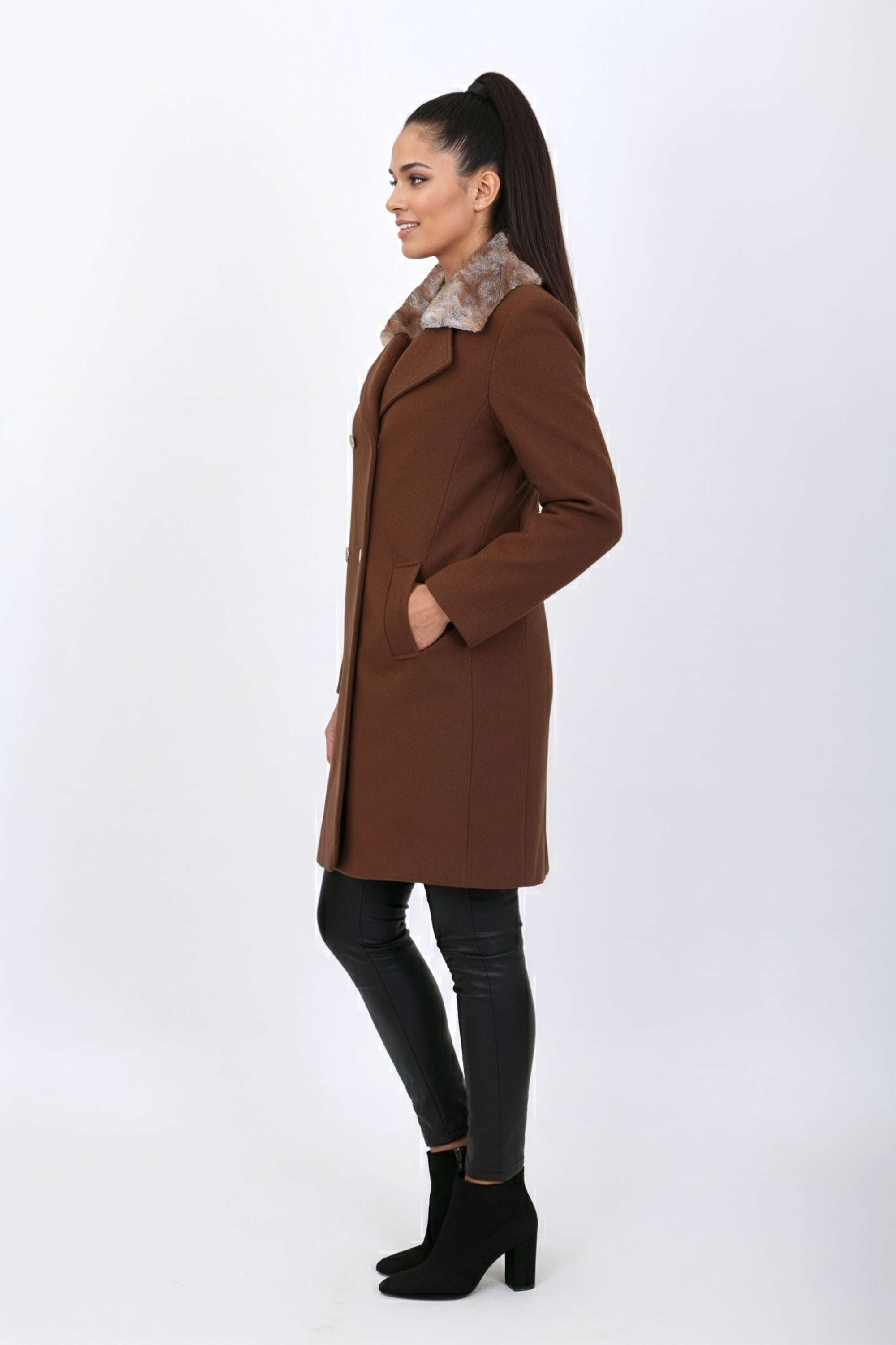 Solid-Collared-Women-s-Winter-Wear-Coat