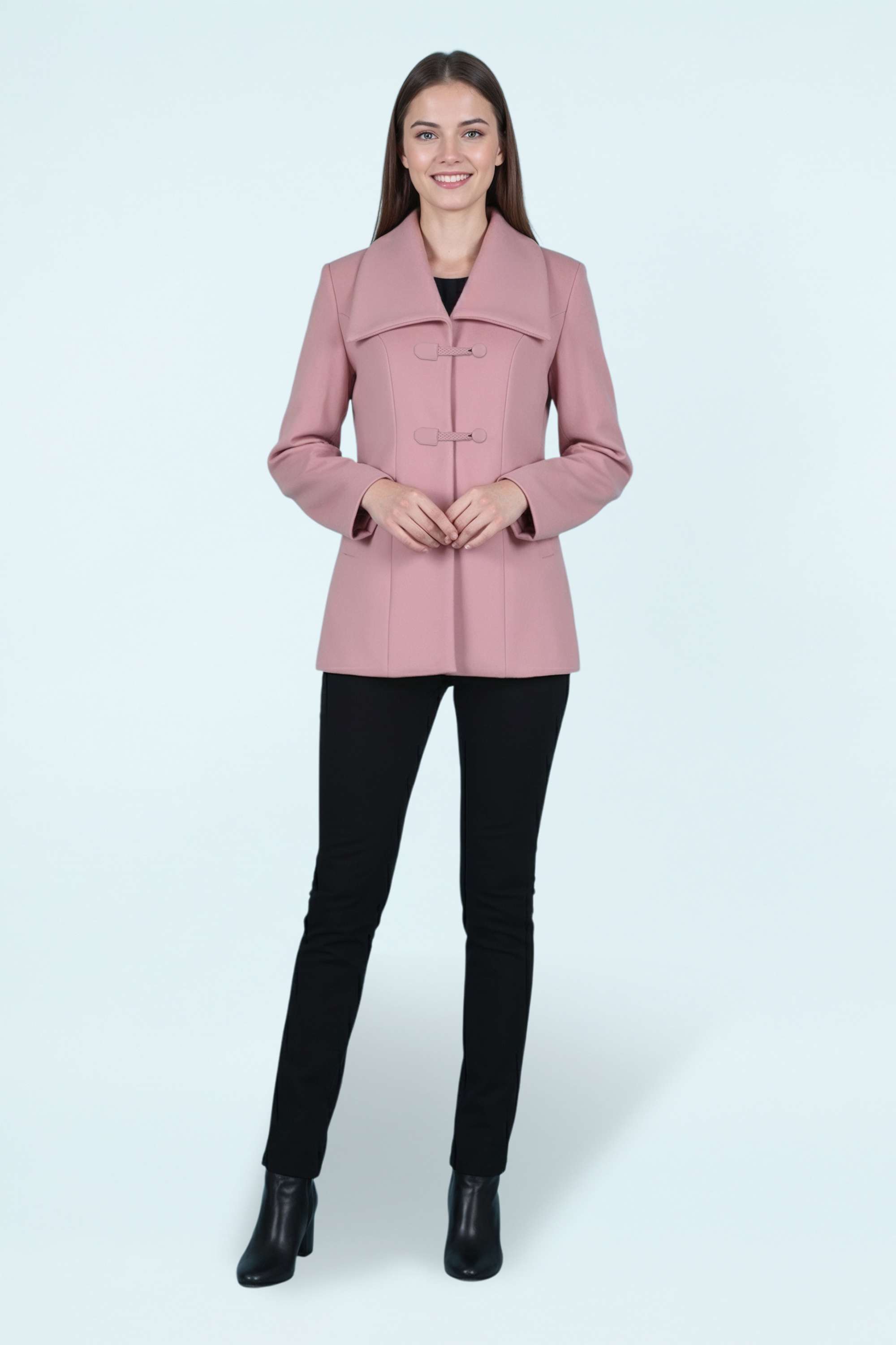 Solid-Collared-Blended-Fabric-Women-s-Winter-Wear-Jacket
