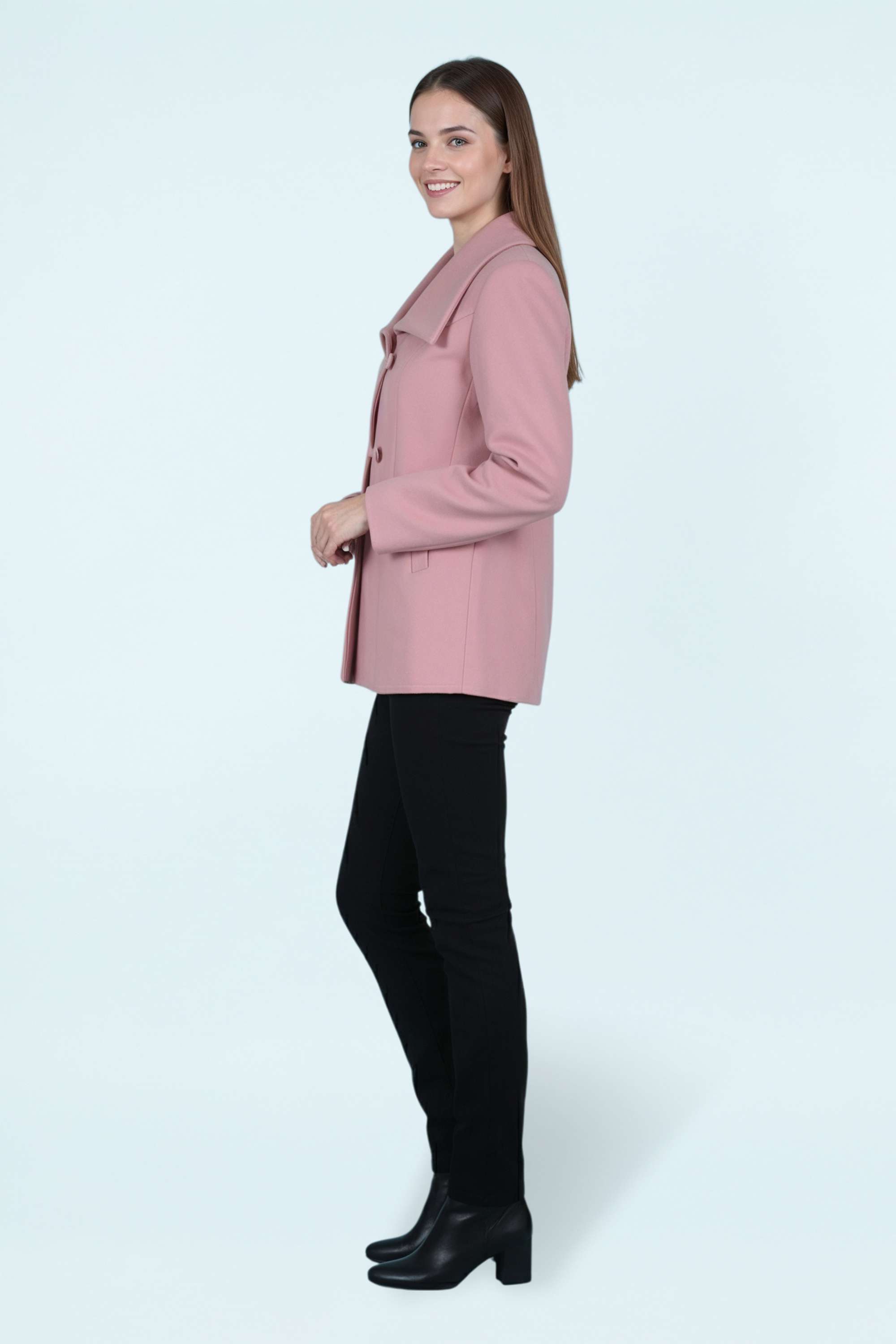 Solid-Collared-Blended-Fabric-Women-s-Winter-Wear-Jacket