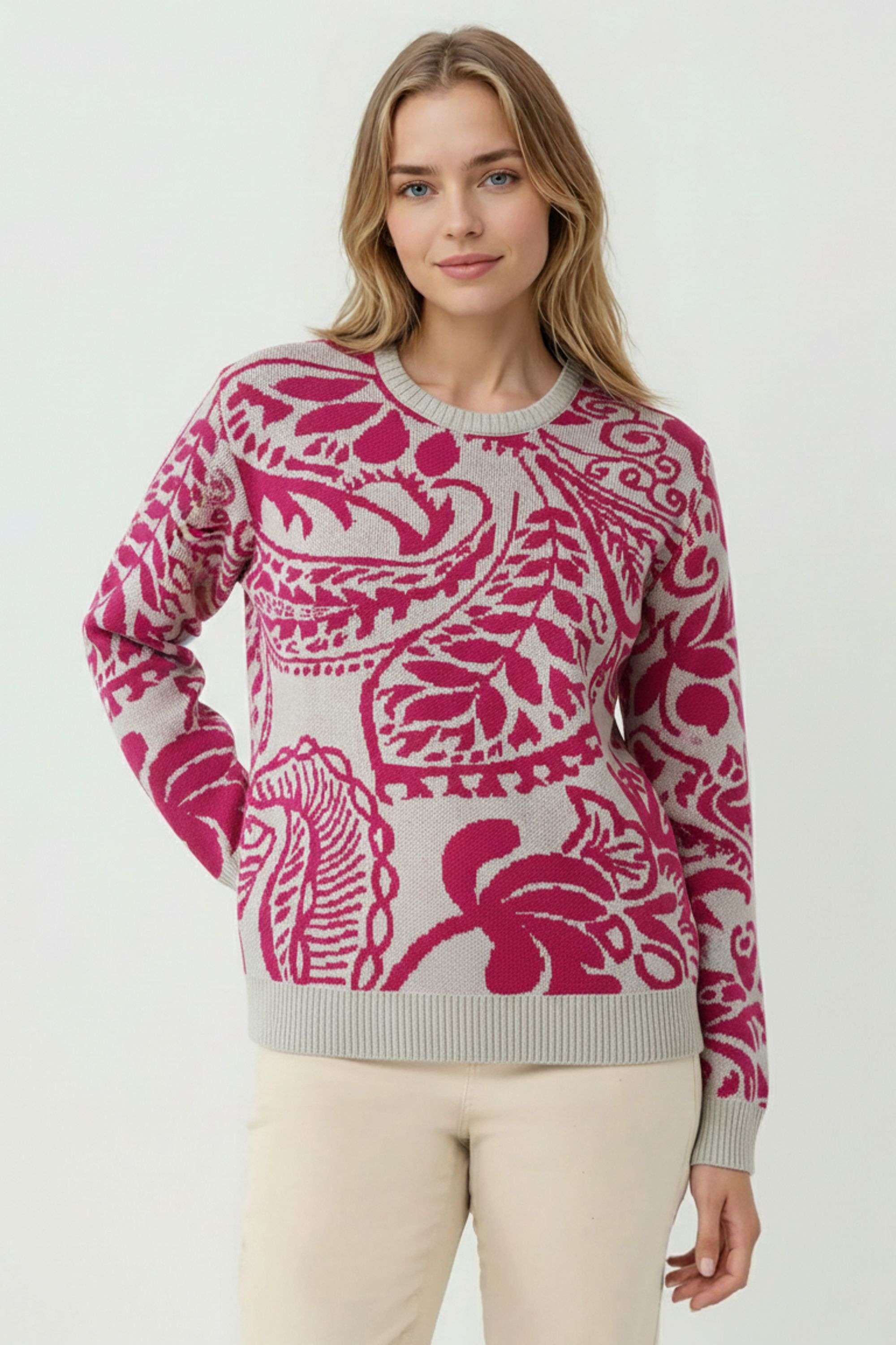 Acrylic-Blend-Jacquard-Sweater