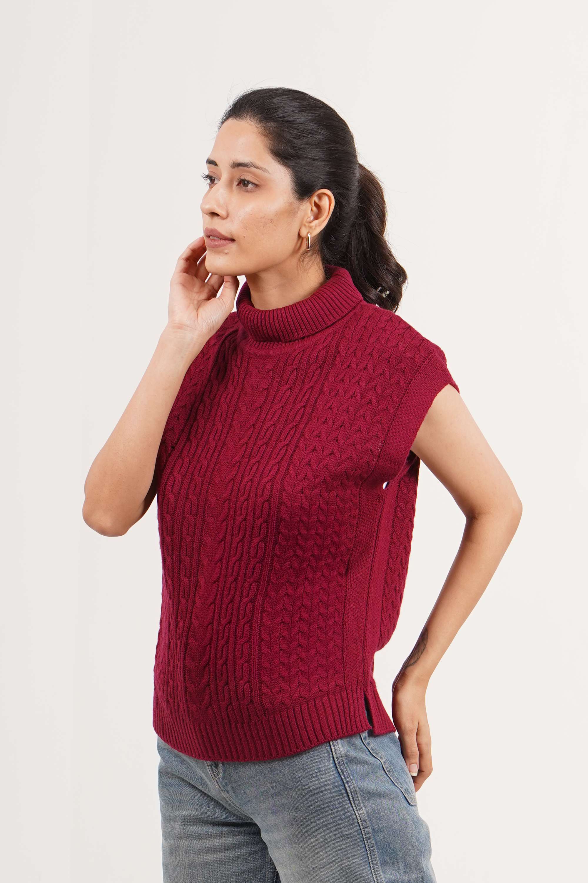 Solid-Round-Neck-Acrylic-Women-s-Casual-Wear-Sweater