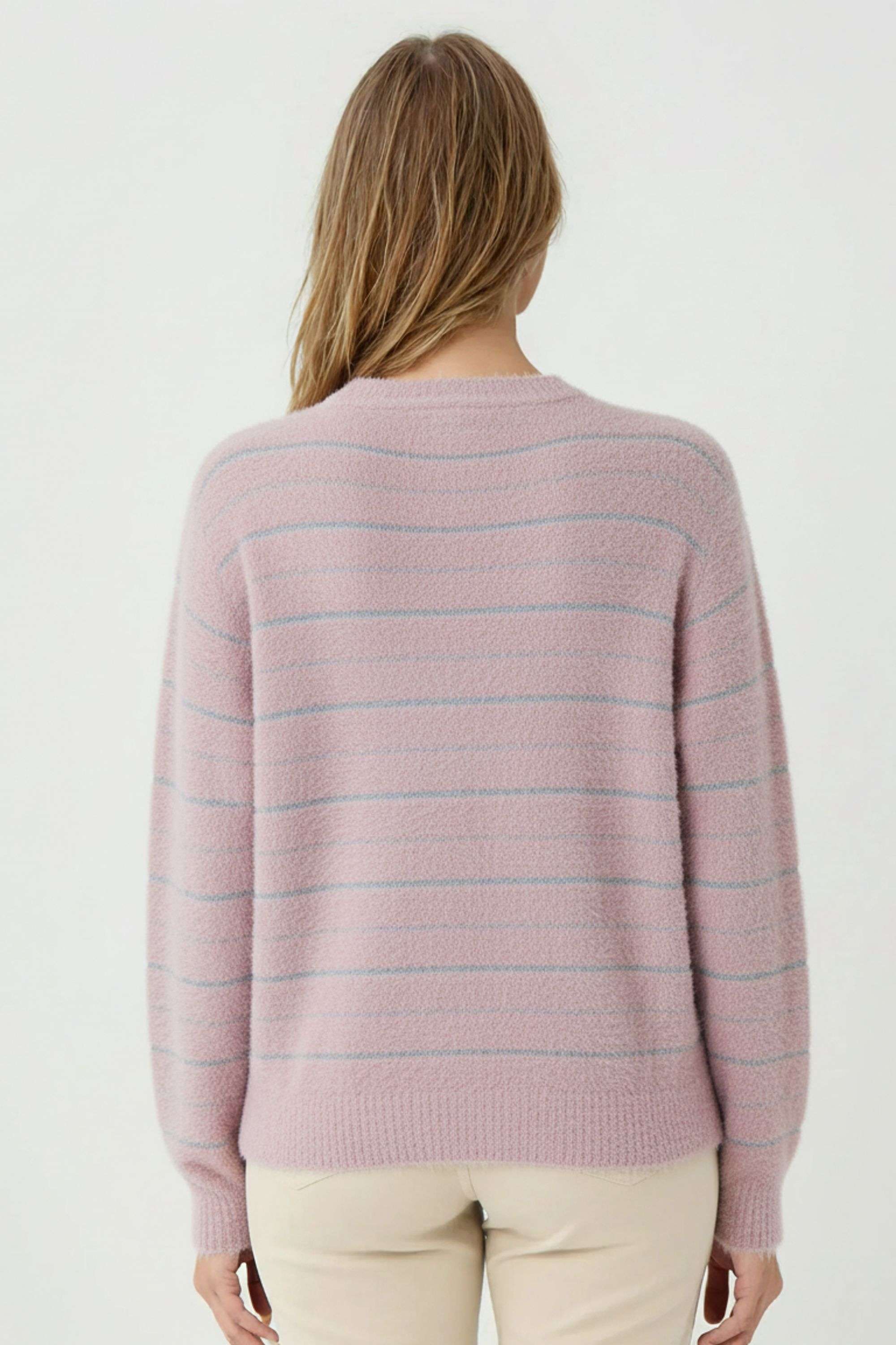 Nylon-Striper-Regular-Fit-Sweater