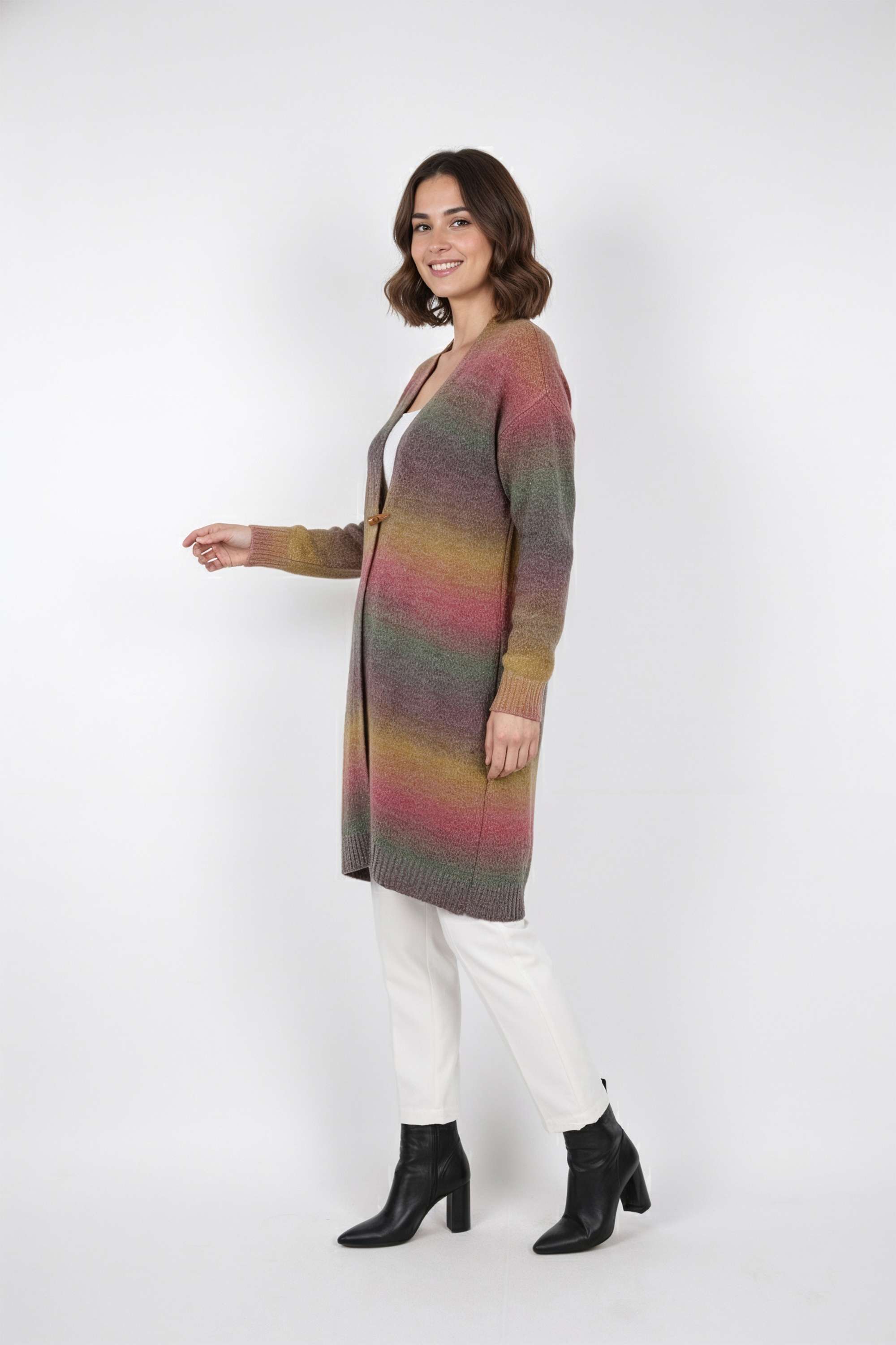 Ombre-Collared-Blended-Fabric-Women-s-Sweater
