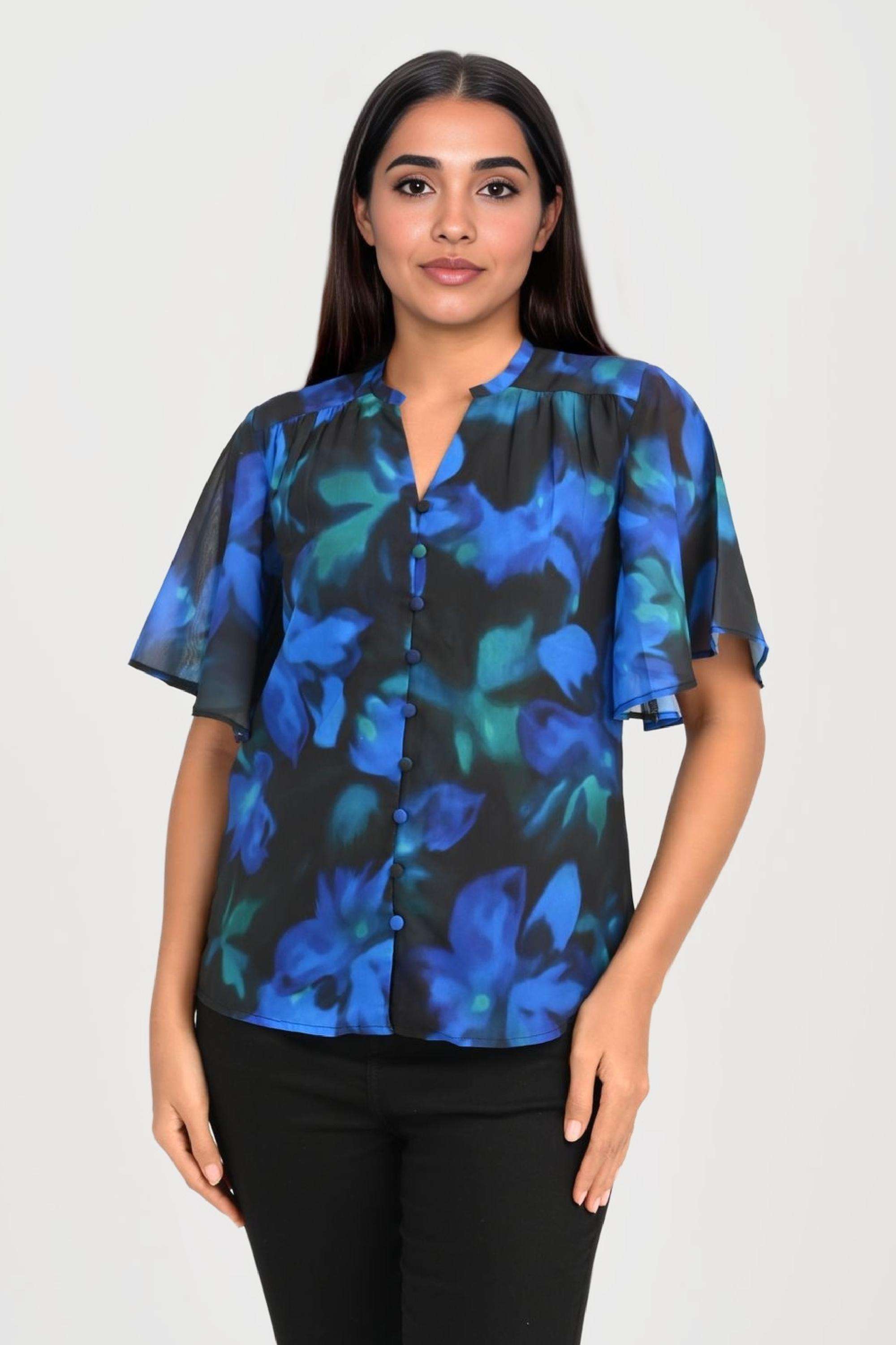 Printed-Georgette-V-Neck-Women-s-Top
