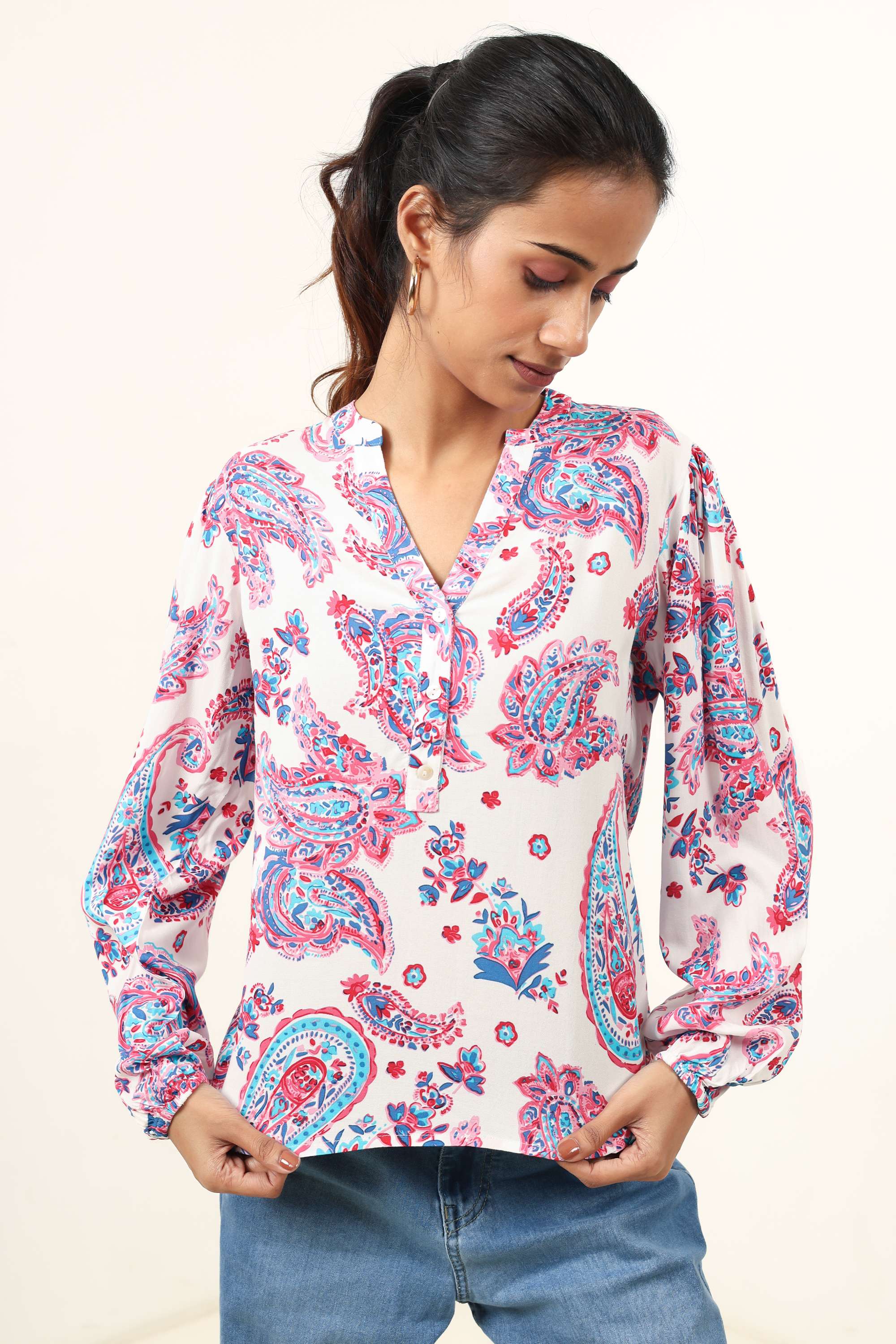 Blended-Fabric-Regular-Fit-Women-Top