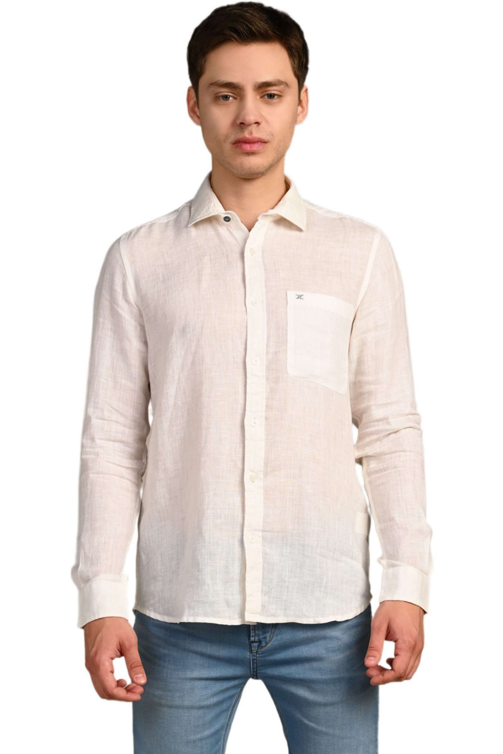 Solid-Linen-Straight-Fit-Men-s-Casual-Shirt