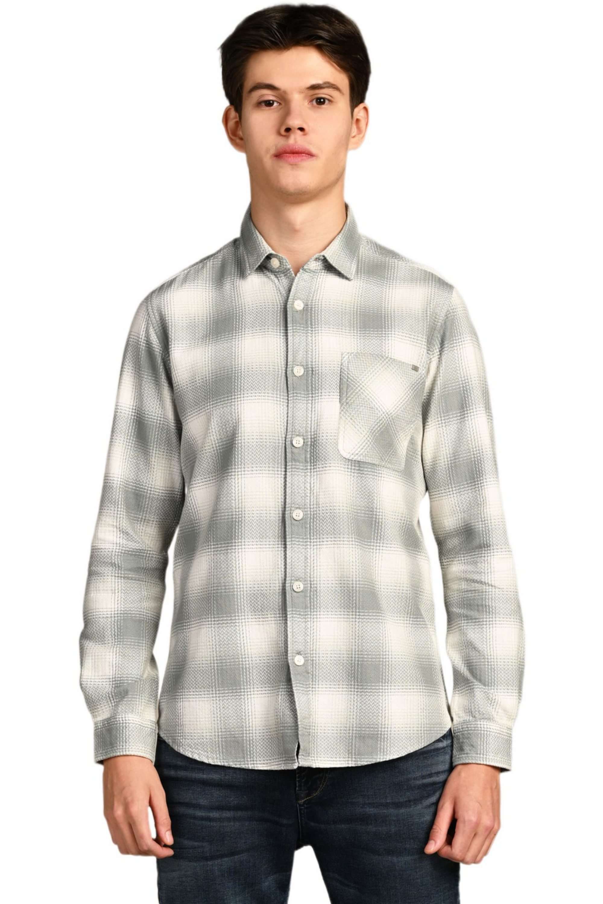 Checks-Cotton-Straight-Fit-Men-Casual-Wear-Shirt