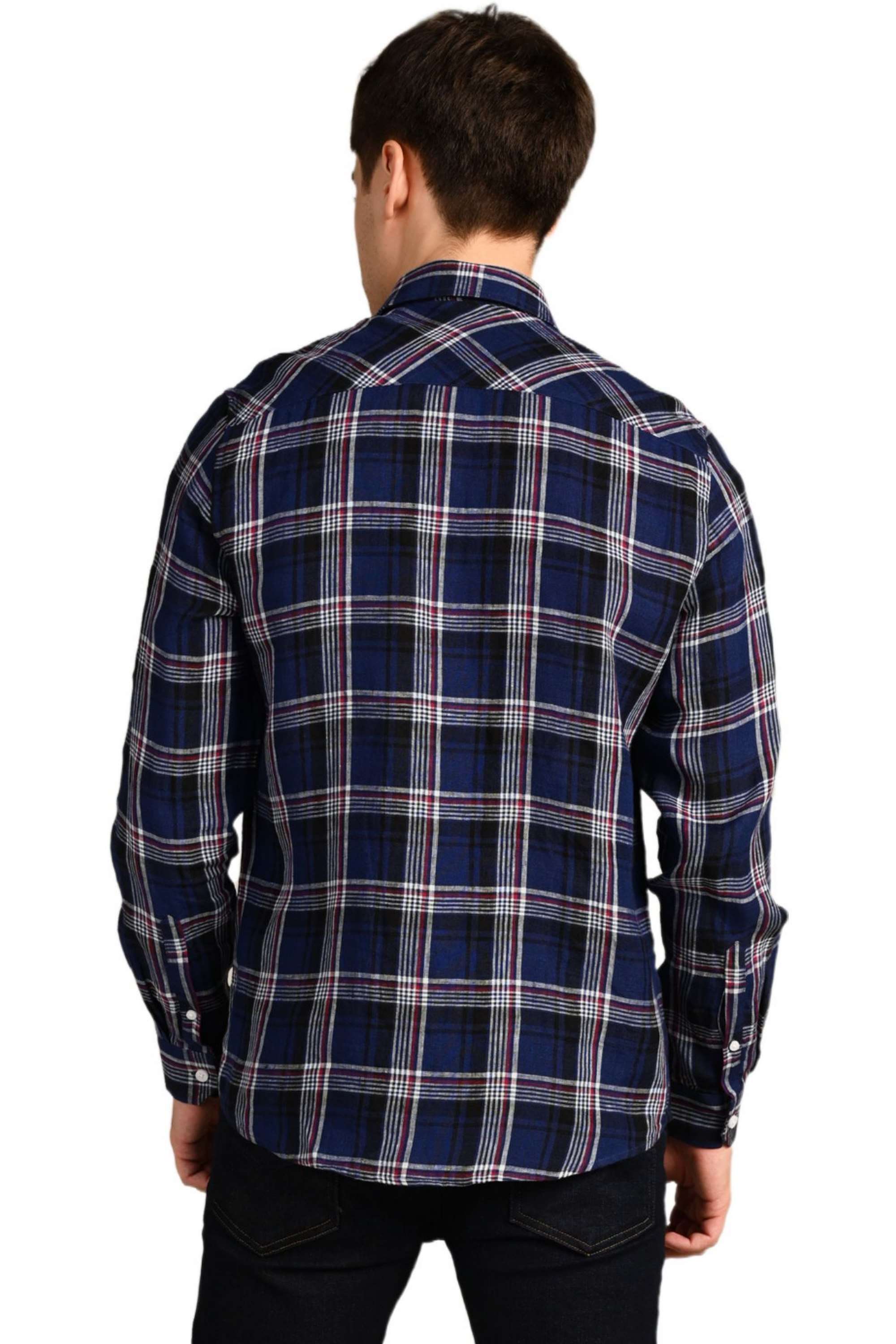 Checks-Linen-Straight-Fit-Men-Casual-Wear-Shirt