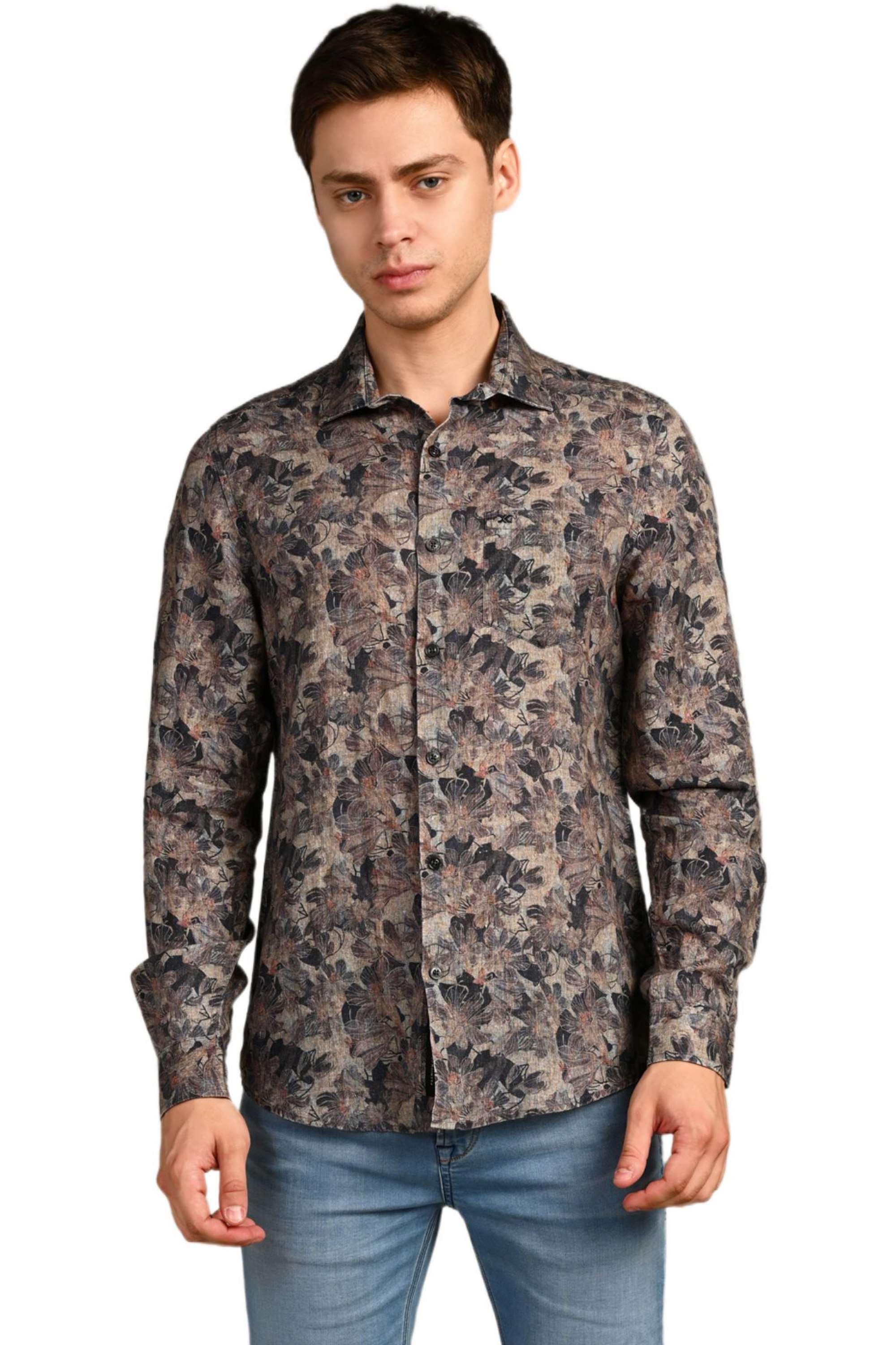 Printed-Blended-Fabric-Straight-Fit-Men-Casual-Wear-Shirt