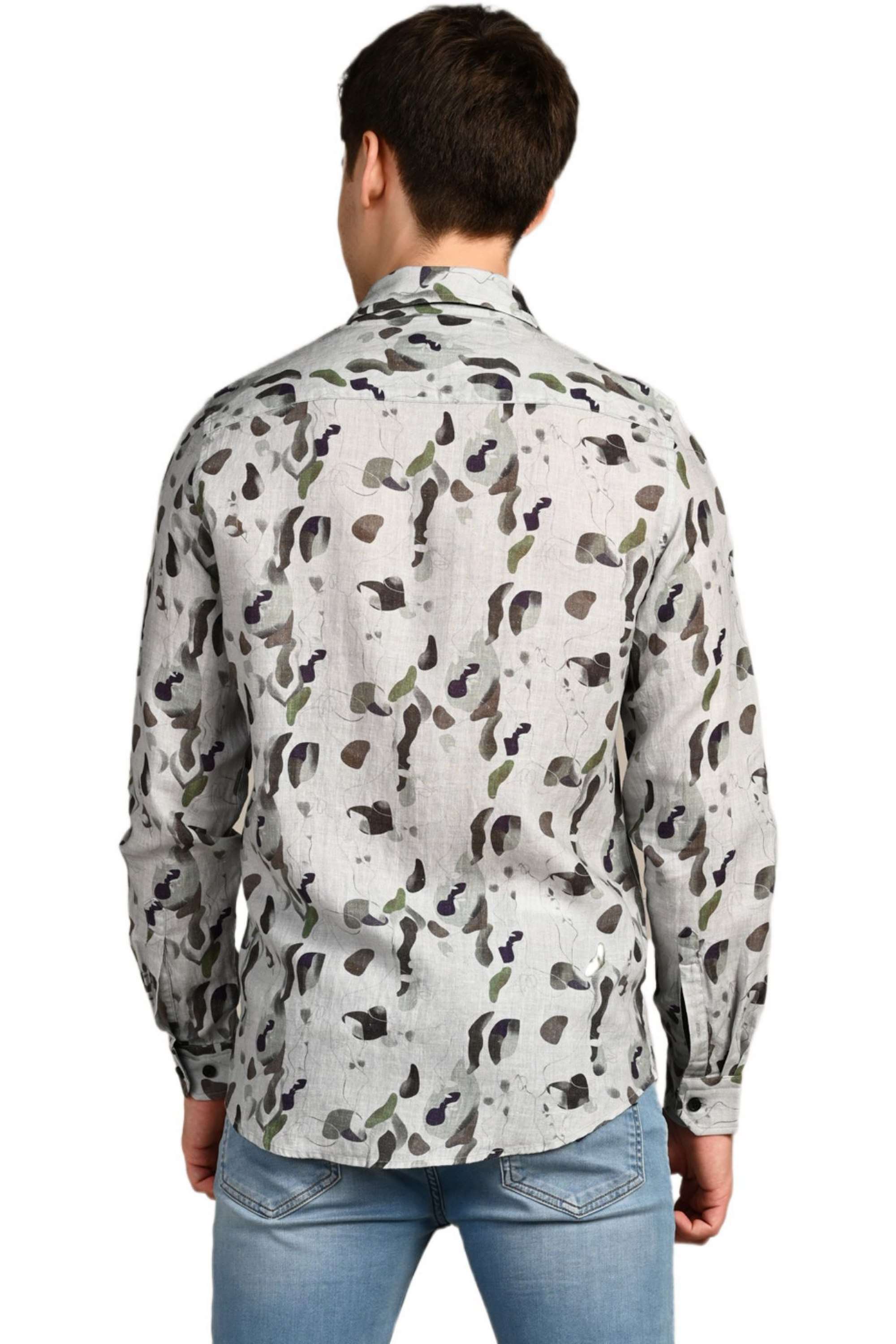 Printed-Linen-Blend-Straight-Fit-Men-Casual-Wear-Shirt
