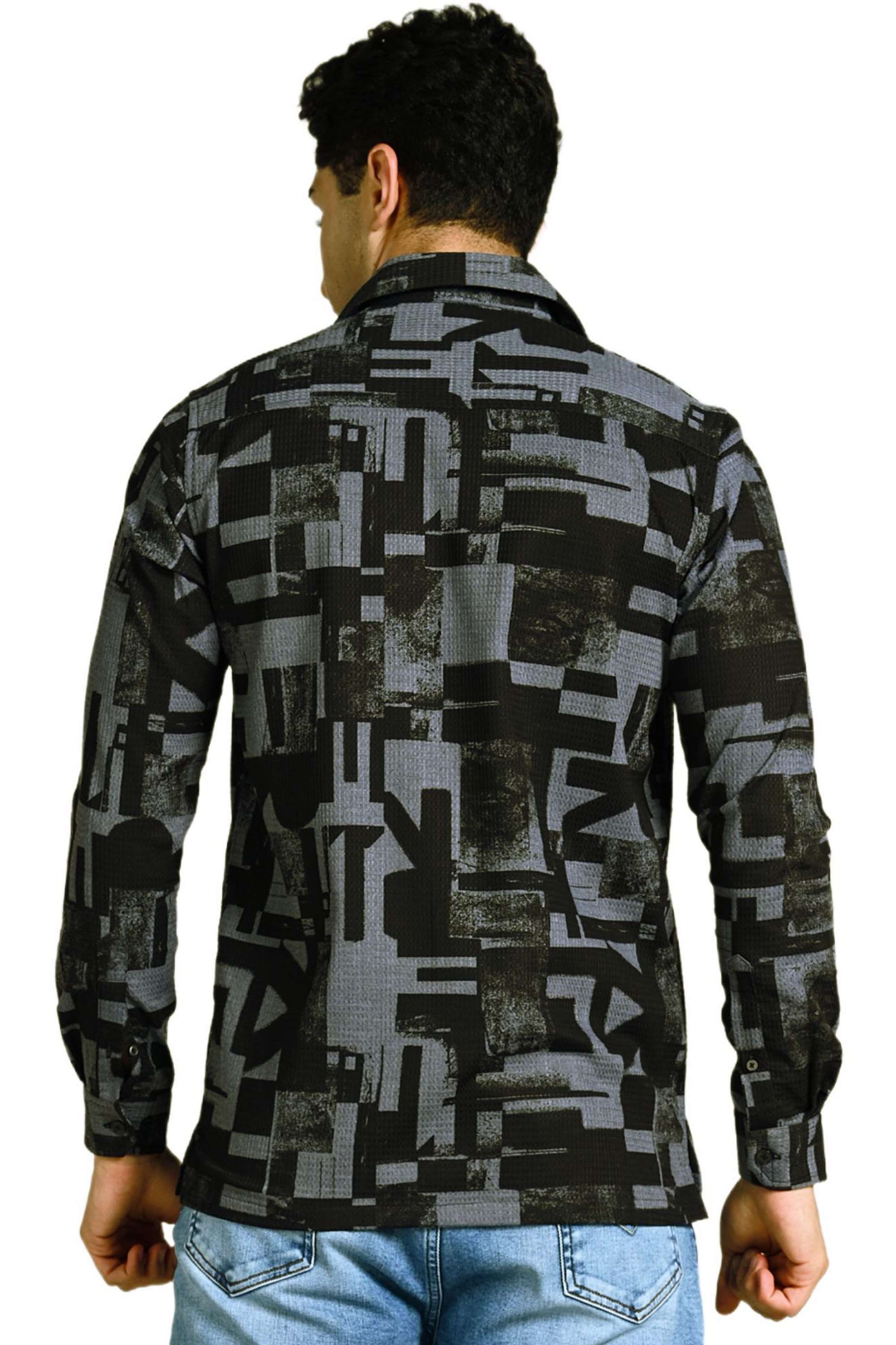 Printed-Blended-Fabric-Straight-Fit-Men-Casual-Wear-Shirt