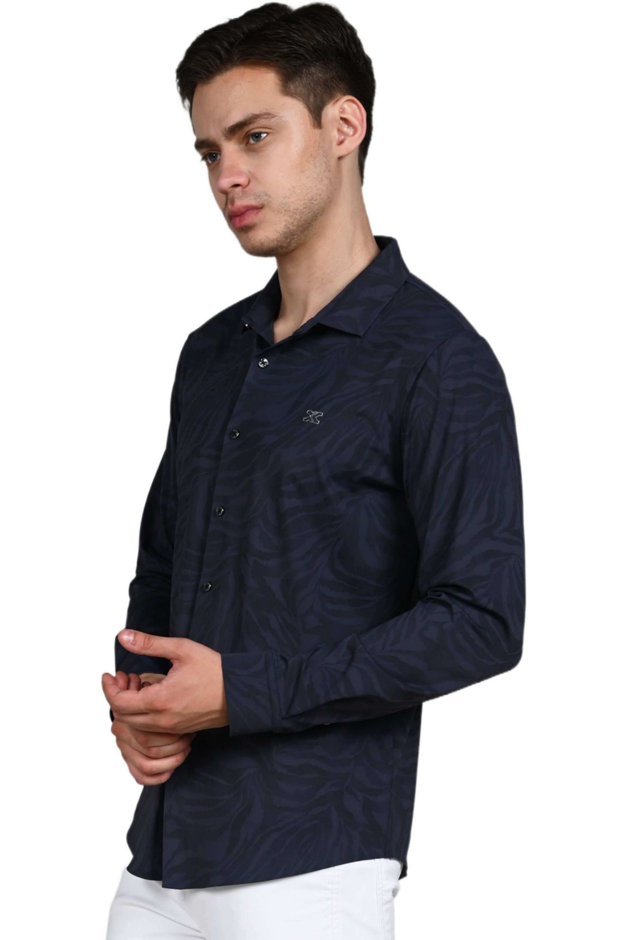 Solid-Blended-Fabric-Slim-Fit-Men-s-Casual-Shirt