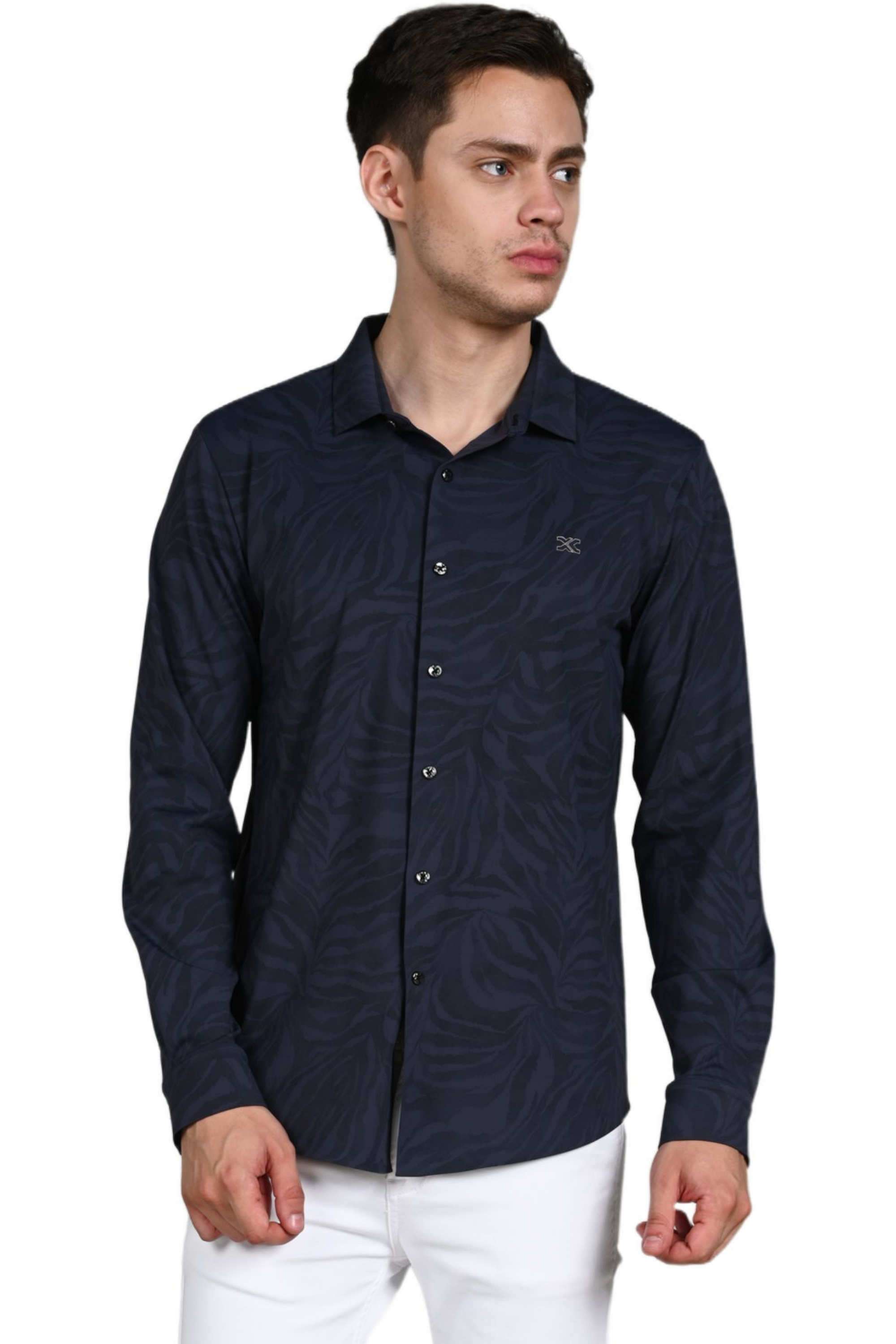 Solid-Blended-Fabric-Slim-Fit-Men-s-Casual-Shirt