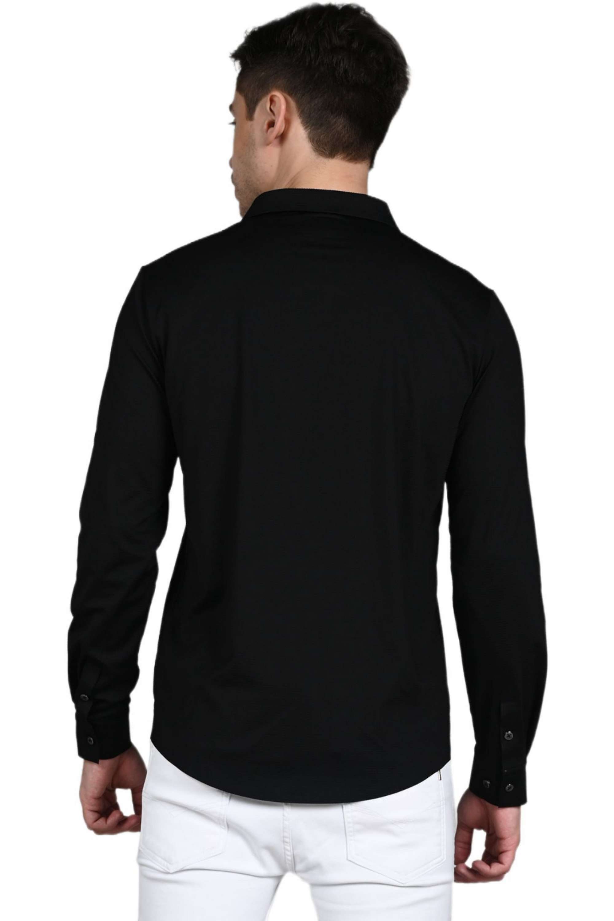 Solid-Blended-Fabric-Slim-Fit-Men-Casual-Wear-Shirt