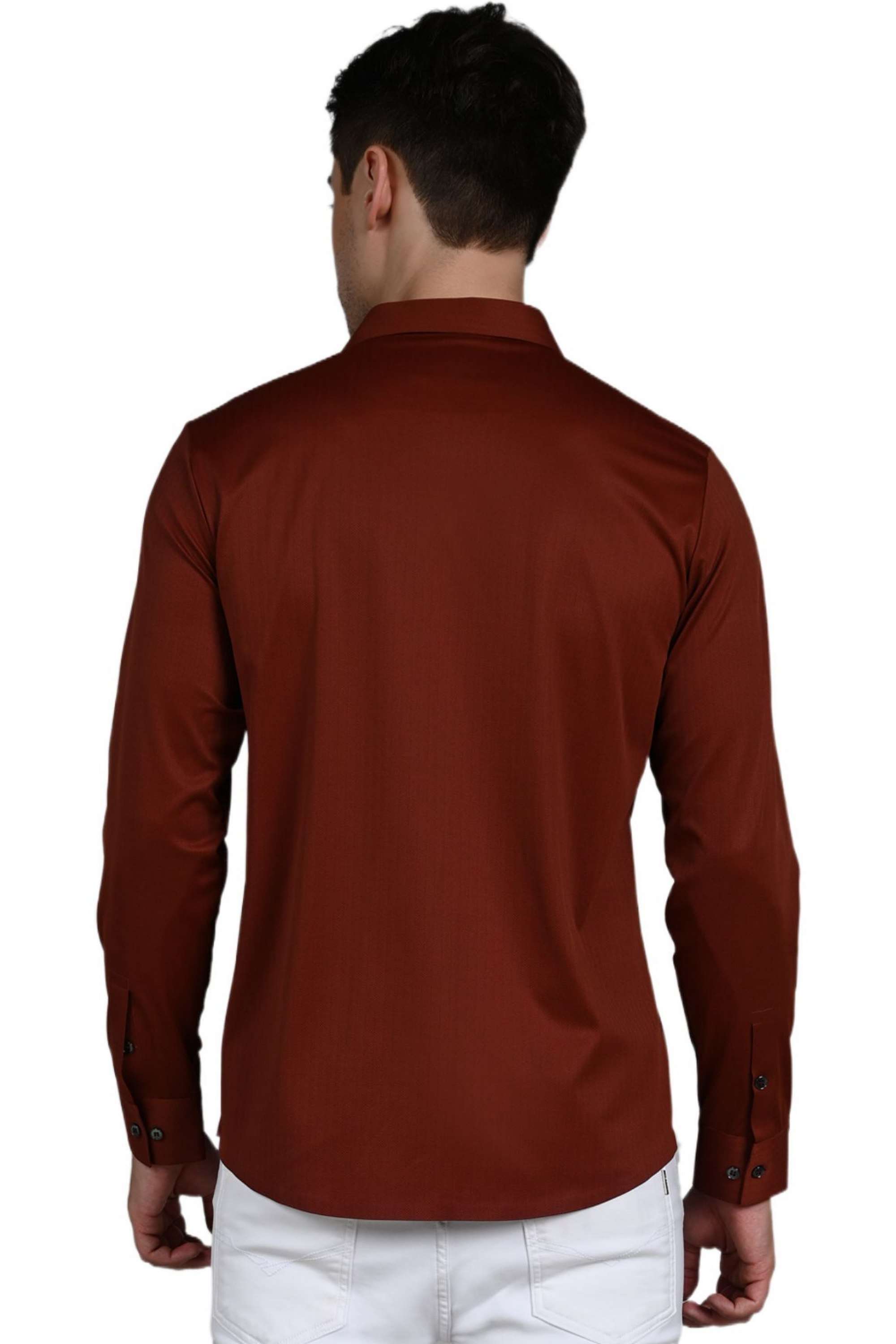 Solid-Blended-Fabric-Slim-Fit-Men-Casual-Wear-Shirt