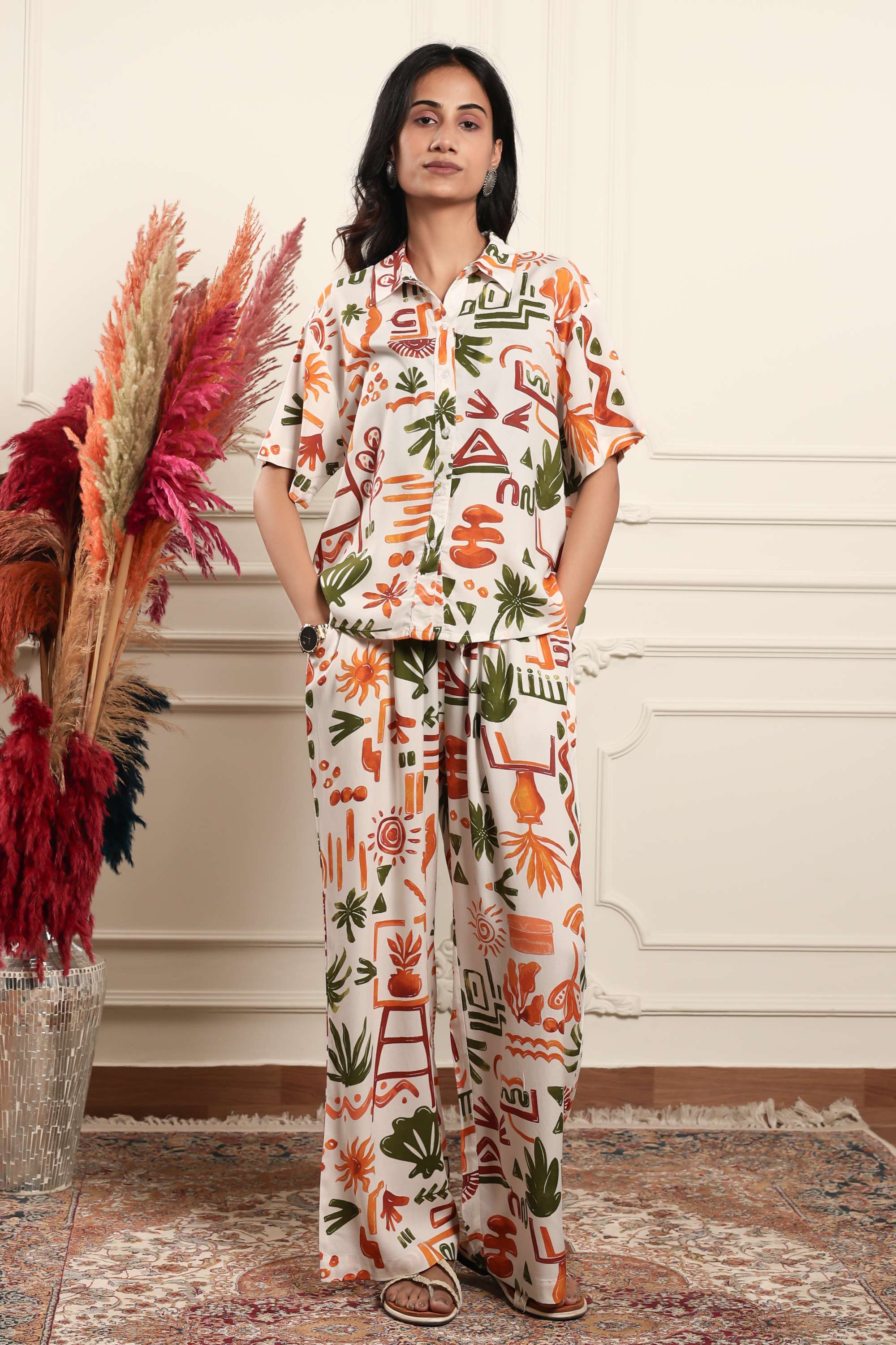 Blended-Fabric-Regular-Fit-Women-Co-Ord-Set