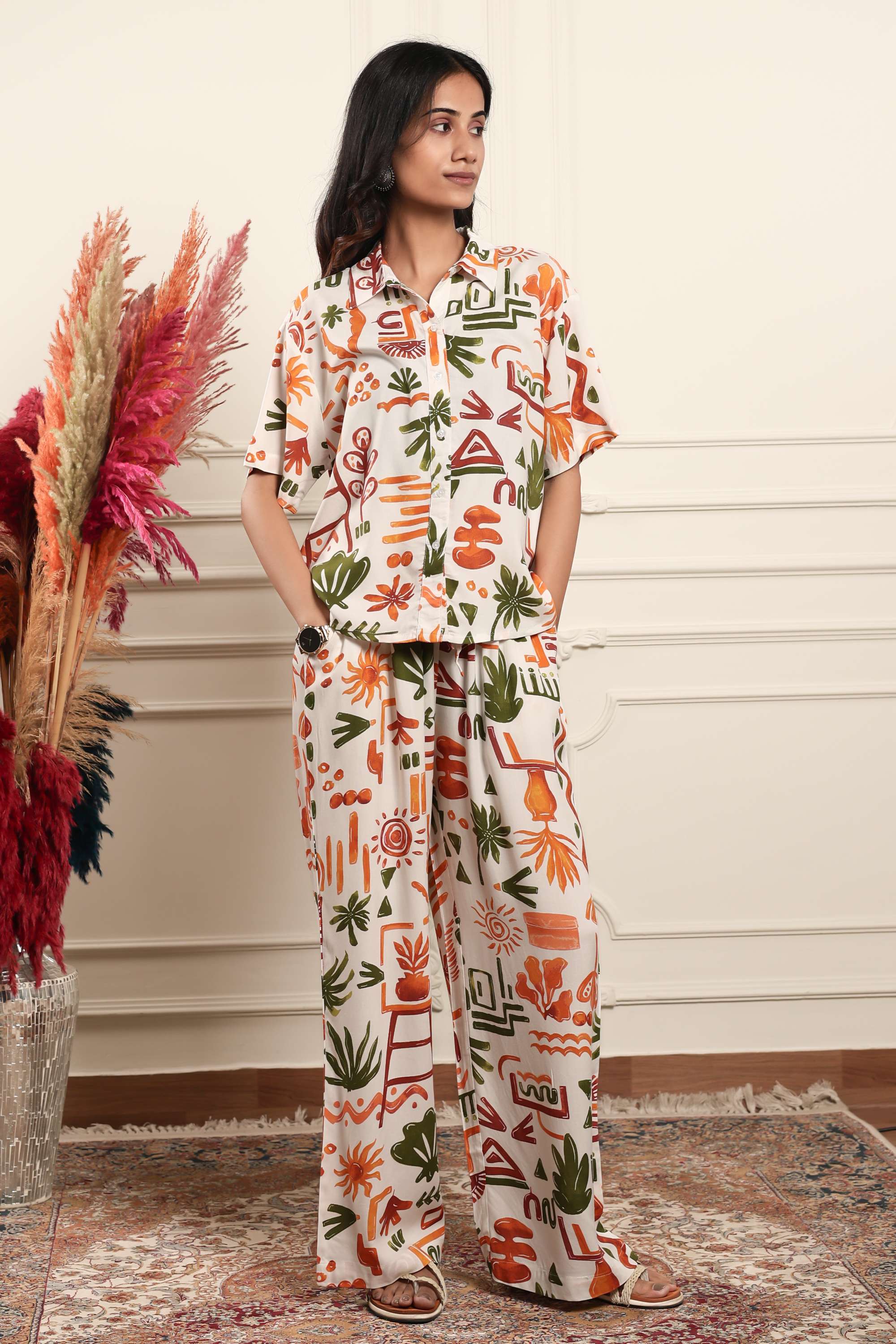 Blended-Fabric-Regular-Fit-Women-Co-Ord-Set