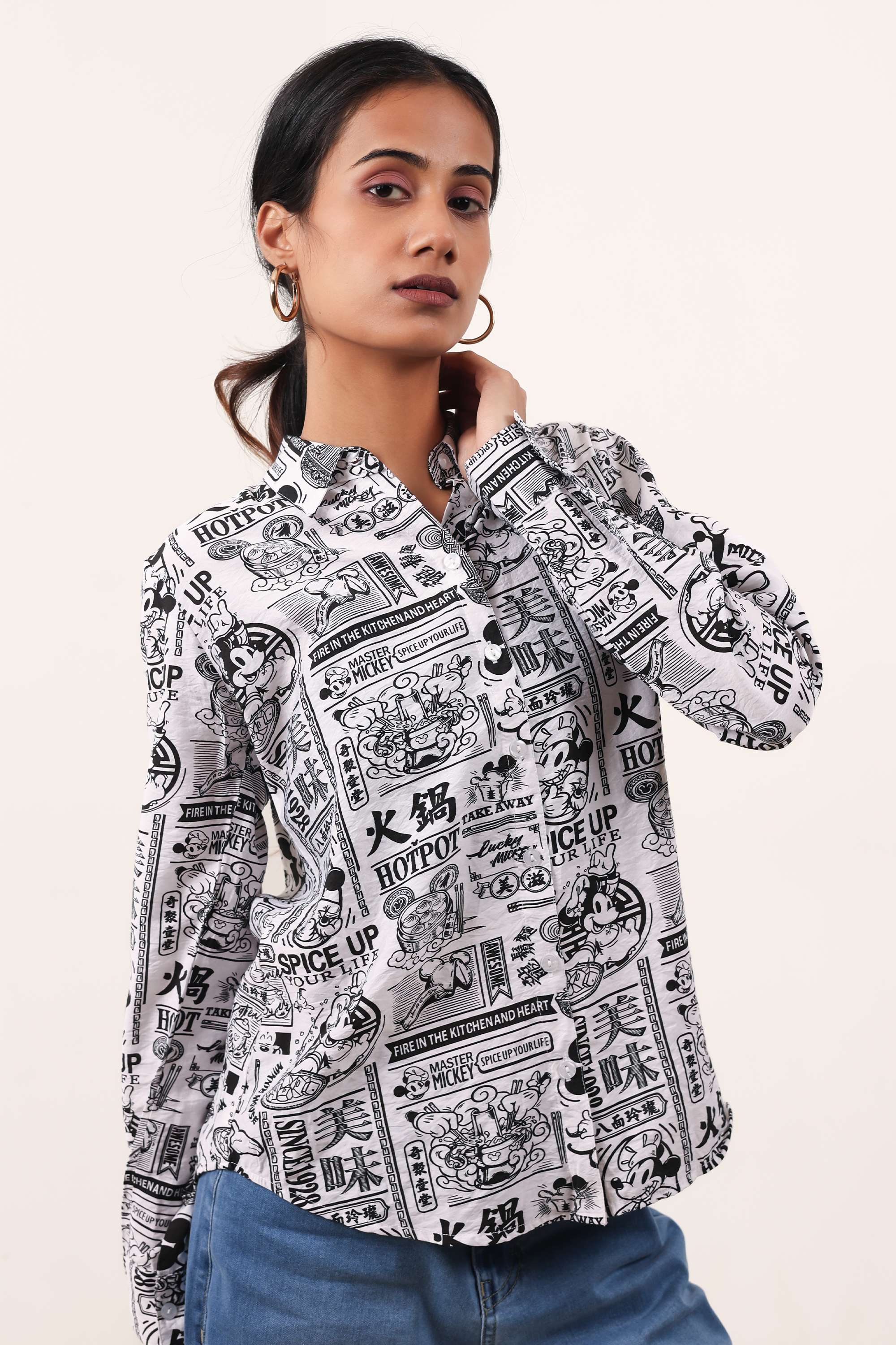 Blended-Fabric-Regular-Fit-Women-Shirt