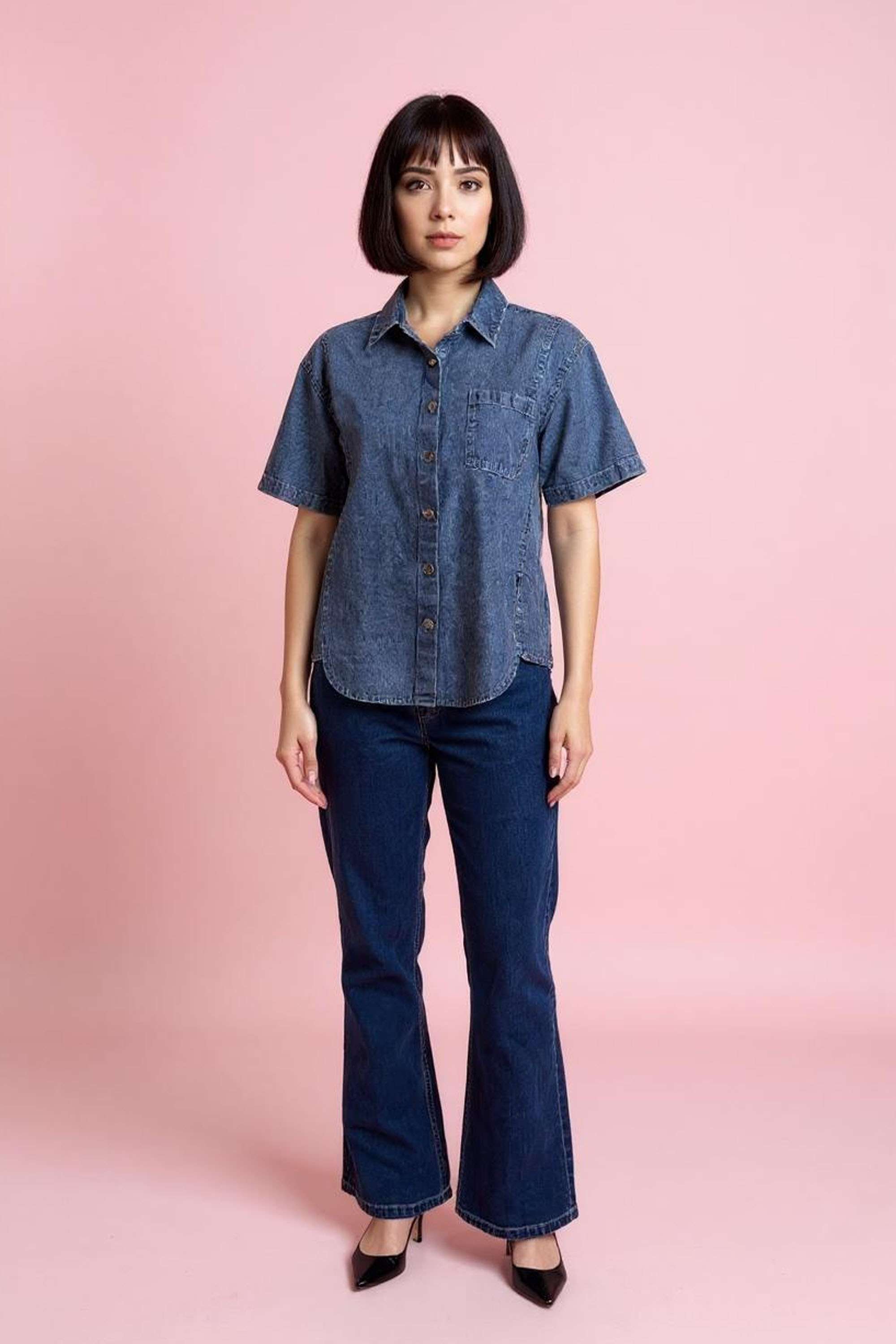 Blended-Fabric-Regular-Fit-Women-Shirt