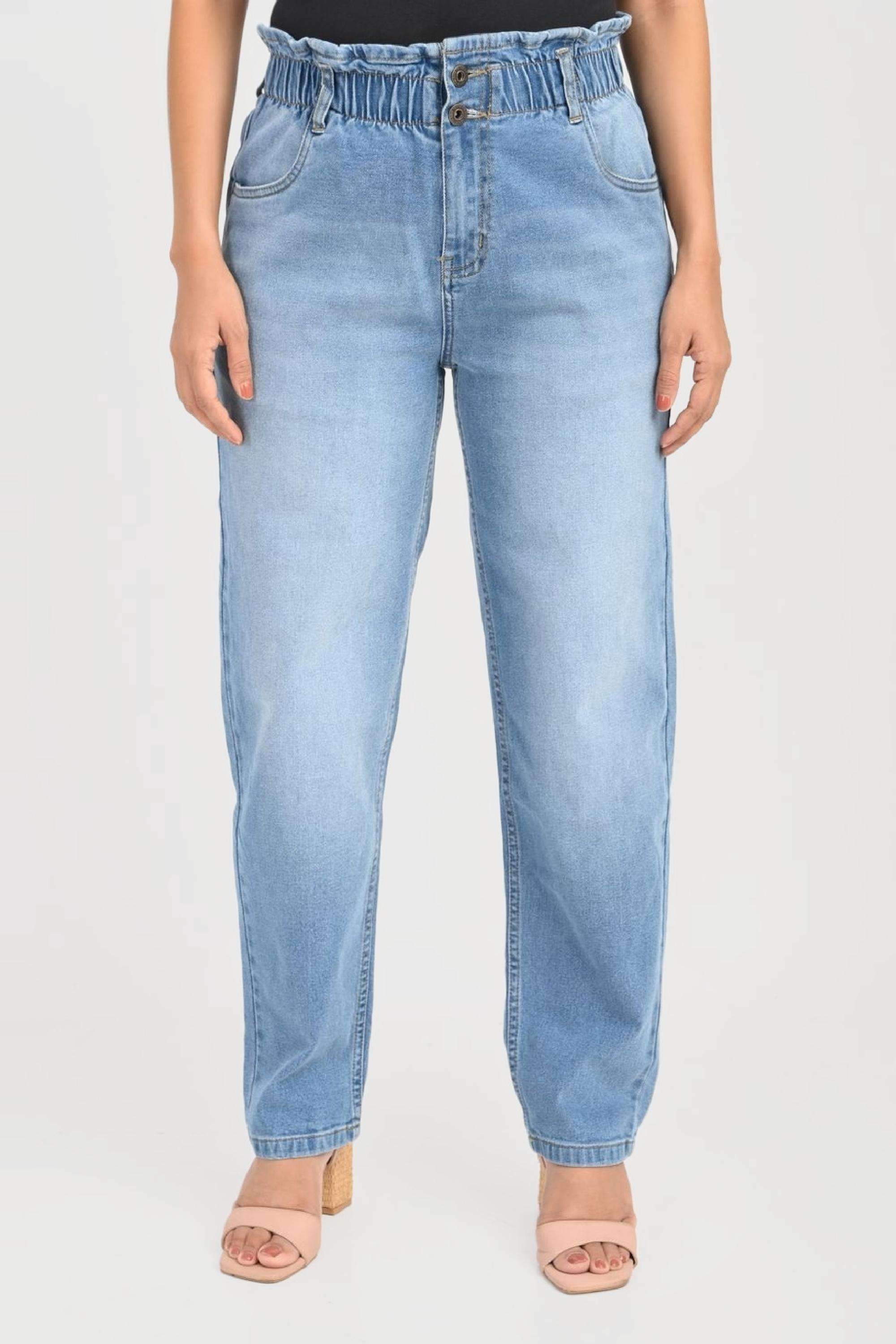 Solid-Blended-Fabric-Women-s-Jeans
