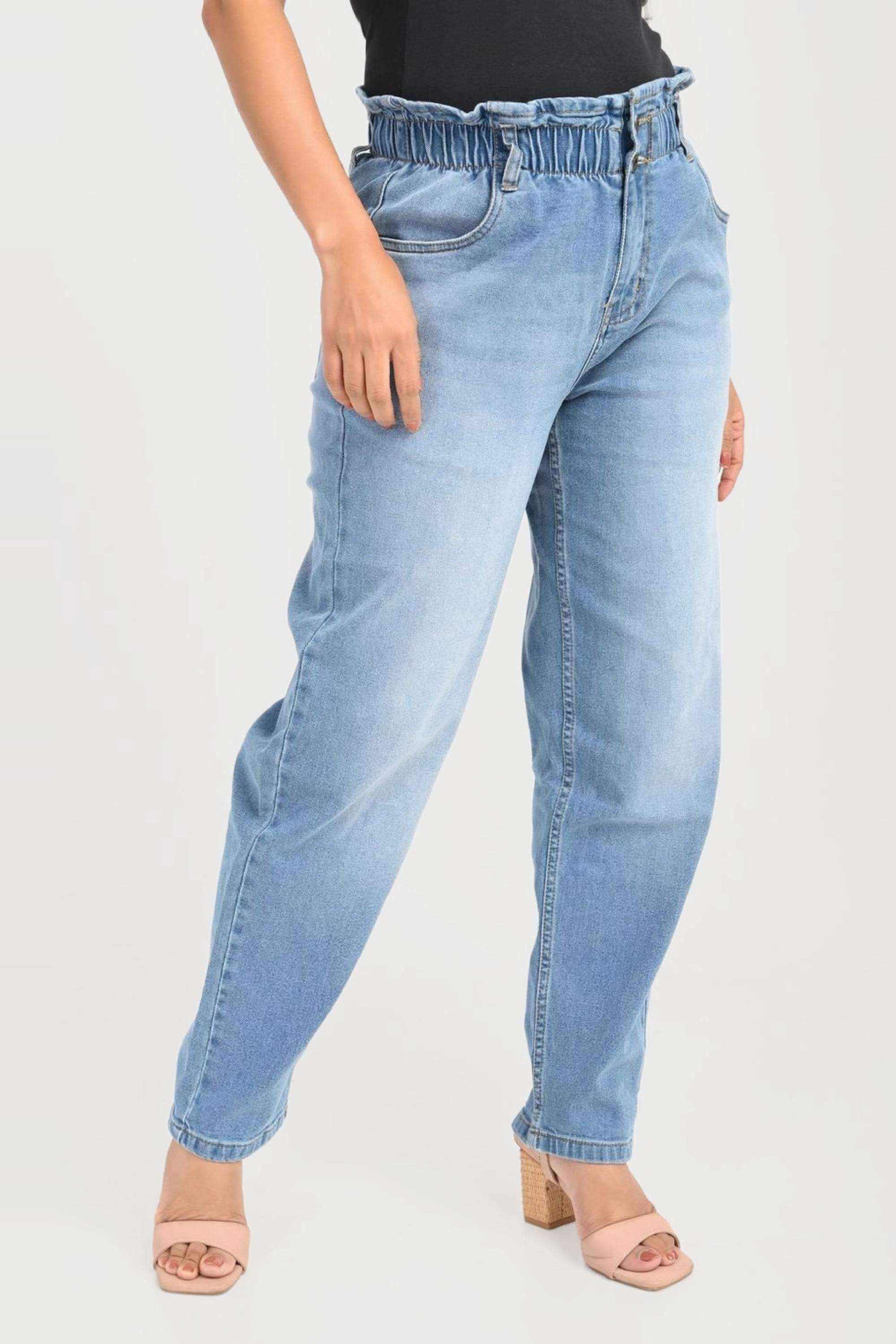 Solid-Blended-Fabric-Women-s-Jeans