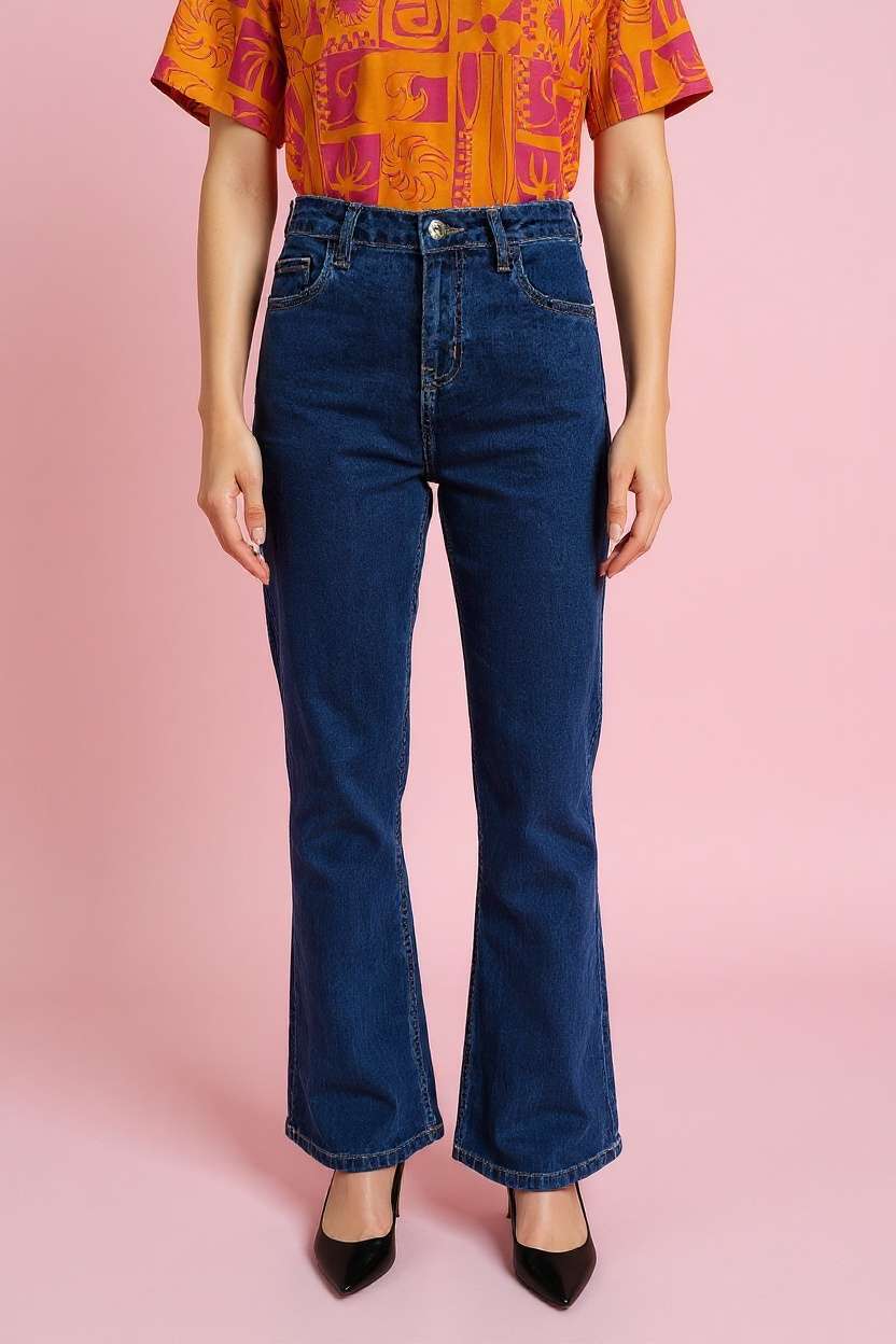 Blended-Fabric-Regular-Fit-Women-Jeans