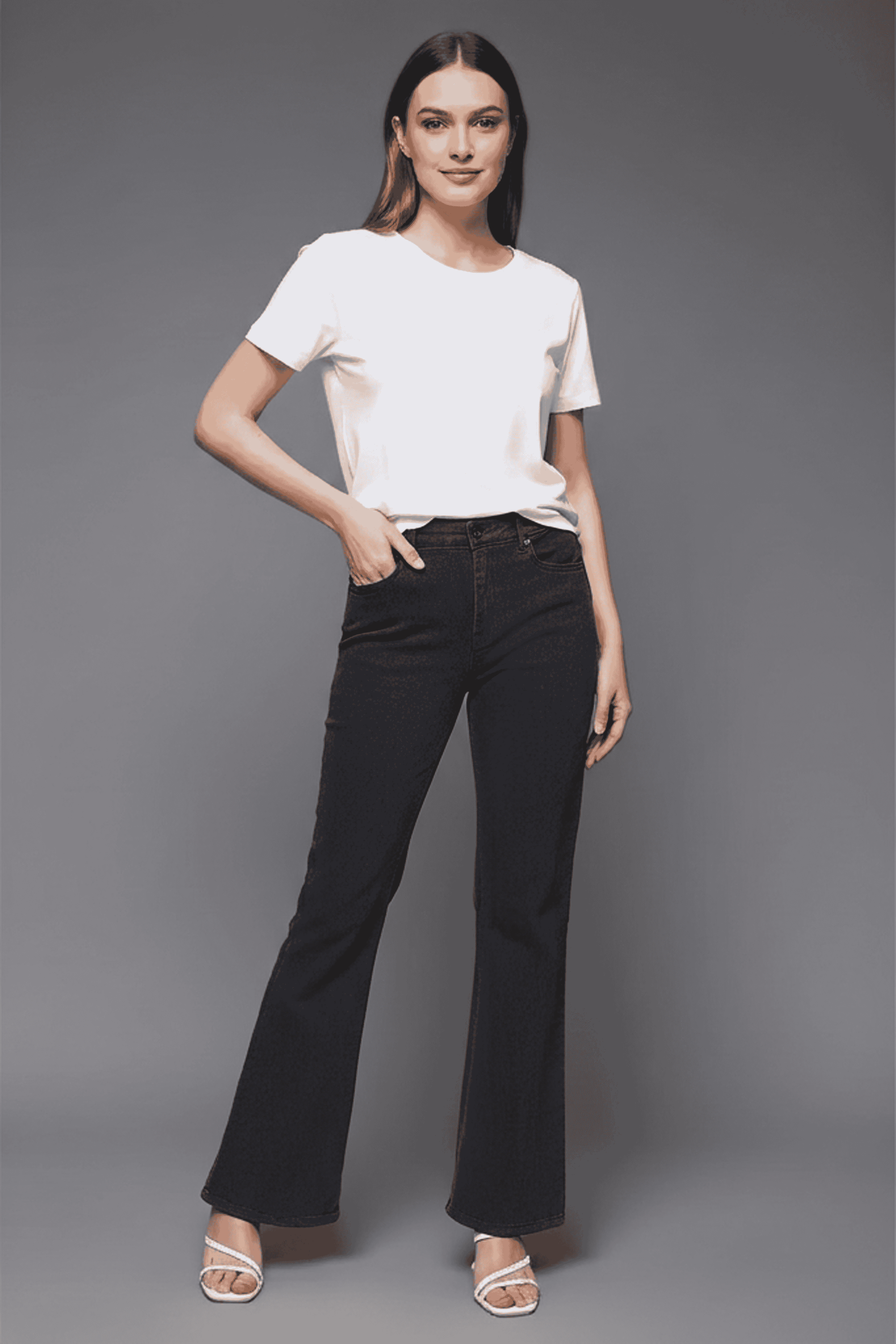 Solid-Blended-Fabric-Regular-Fit-Casual-Wear-Women-Jeans