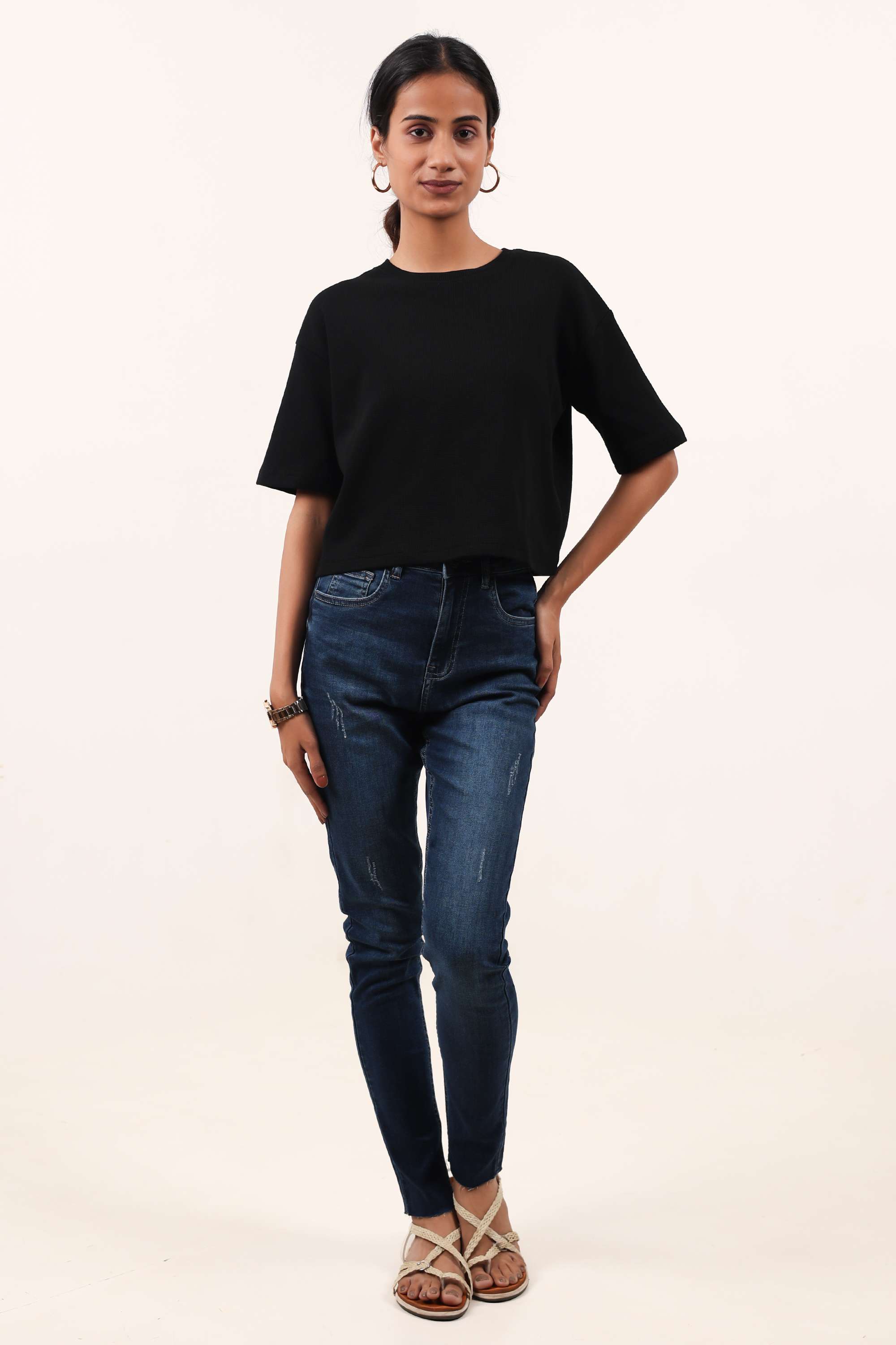 Blended-Fabric-Regular-Fit-Women-Jeans