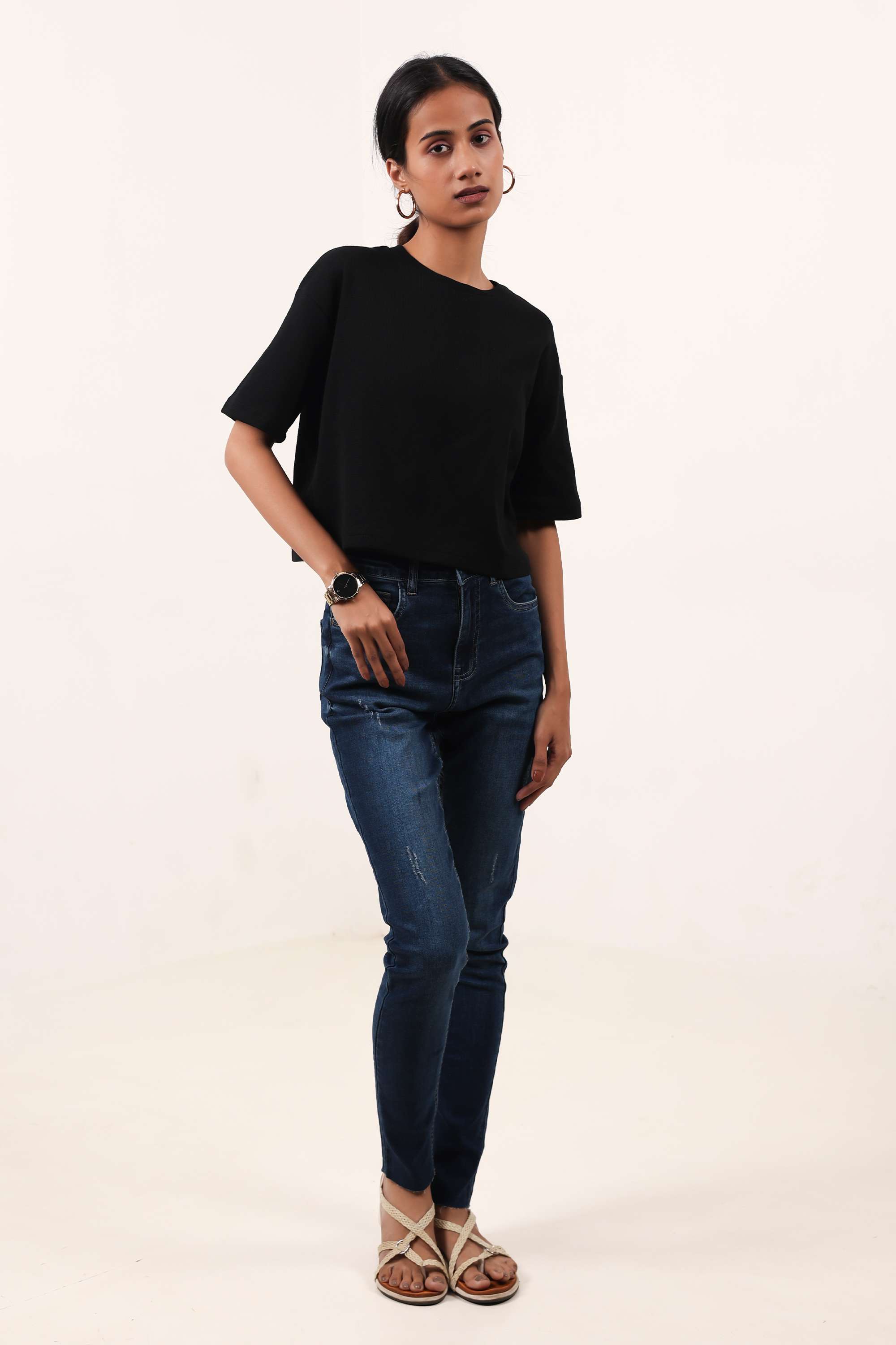Blended-Fabric-Regular-Fit-Women-Jeans