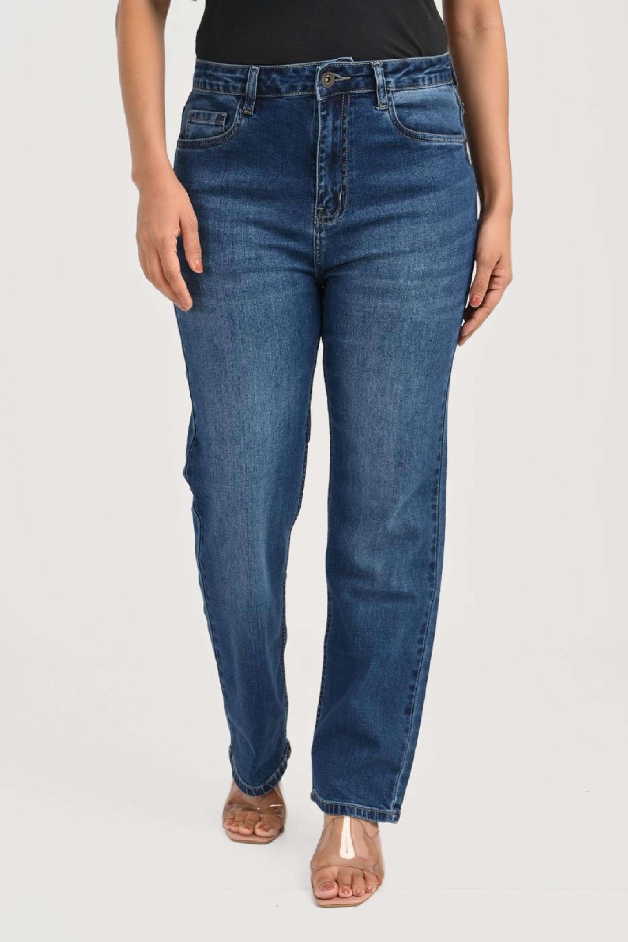Blended-Fabric-Regular-Fit-Women-Jeans