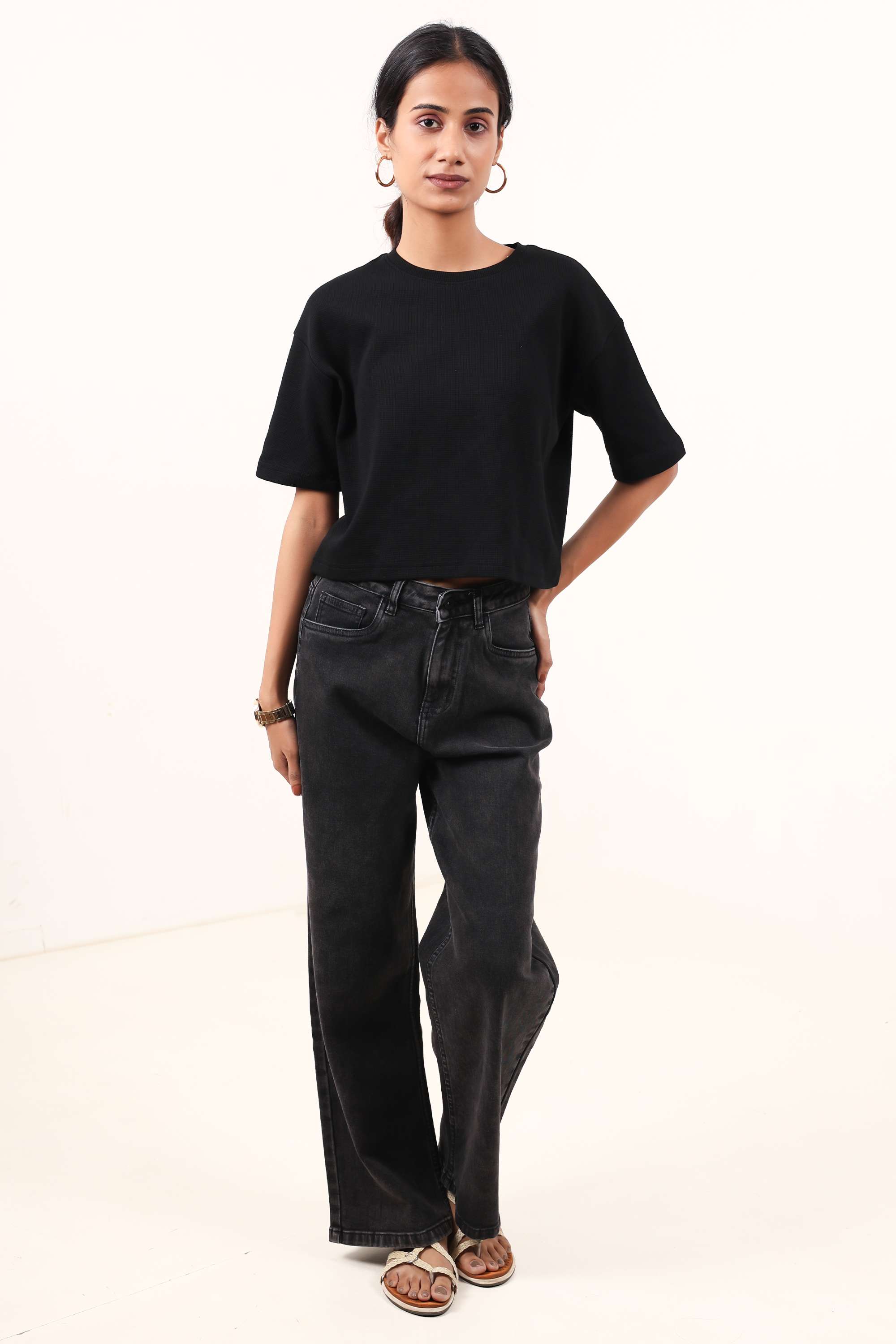 Blended-Fabric-Regular-Fit-Women-Jeans