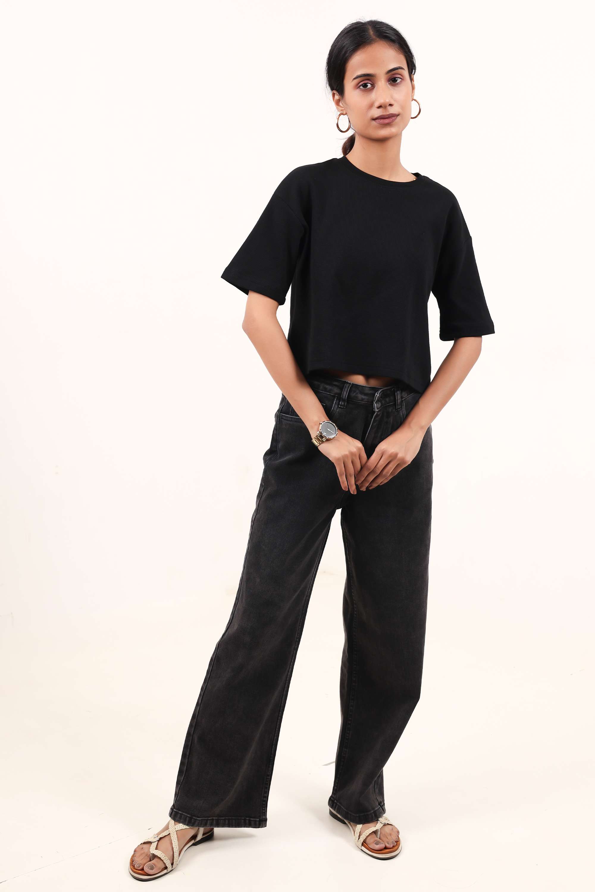 Blended-Fabric-Regular-Fit-Women-Jeans