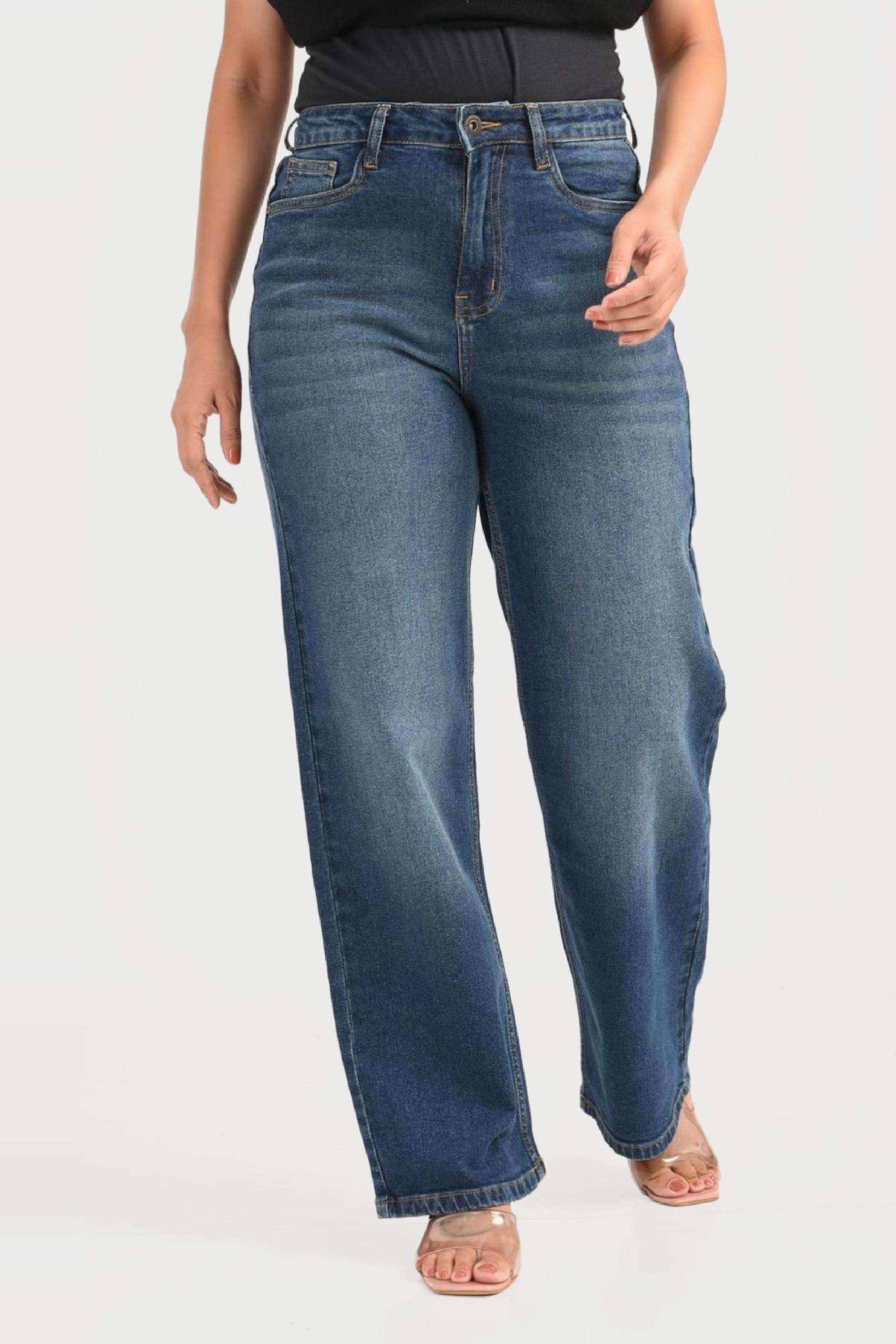 Solid-Blended-Fabric-Women-s-Jeans