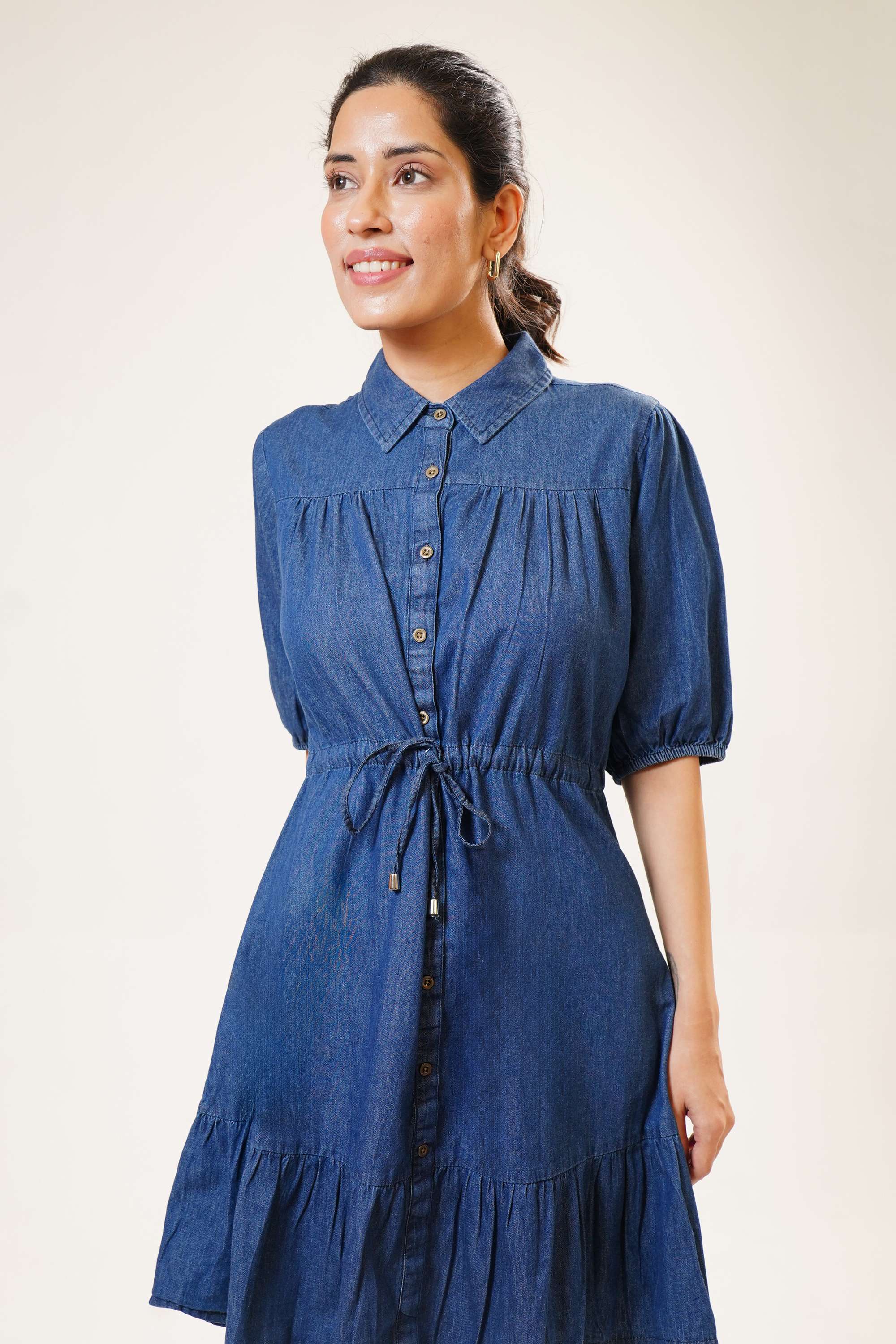 Solid-Blended-Fabric-Casual-Wear-Dress