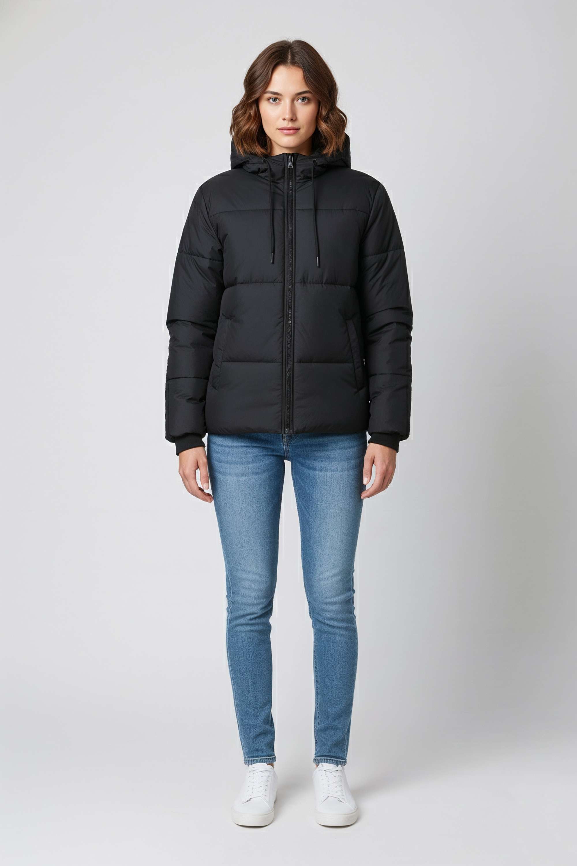 life Solid Hooded Blended Fabric Women's Casual Wear Jacket-picture-21