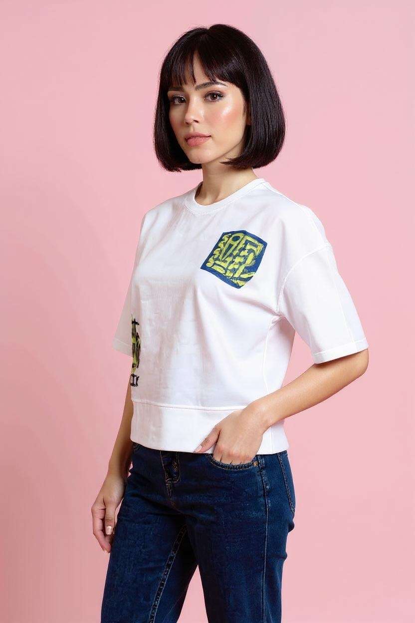 Blended-Fabric-Regular-Fit-Women-T-Shirt