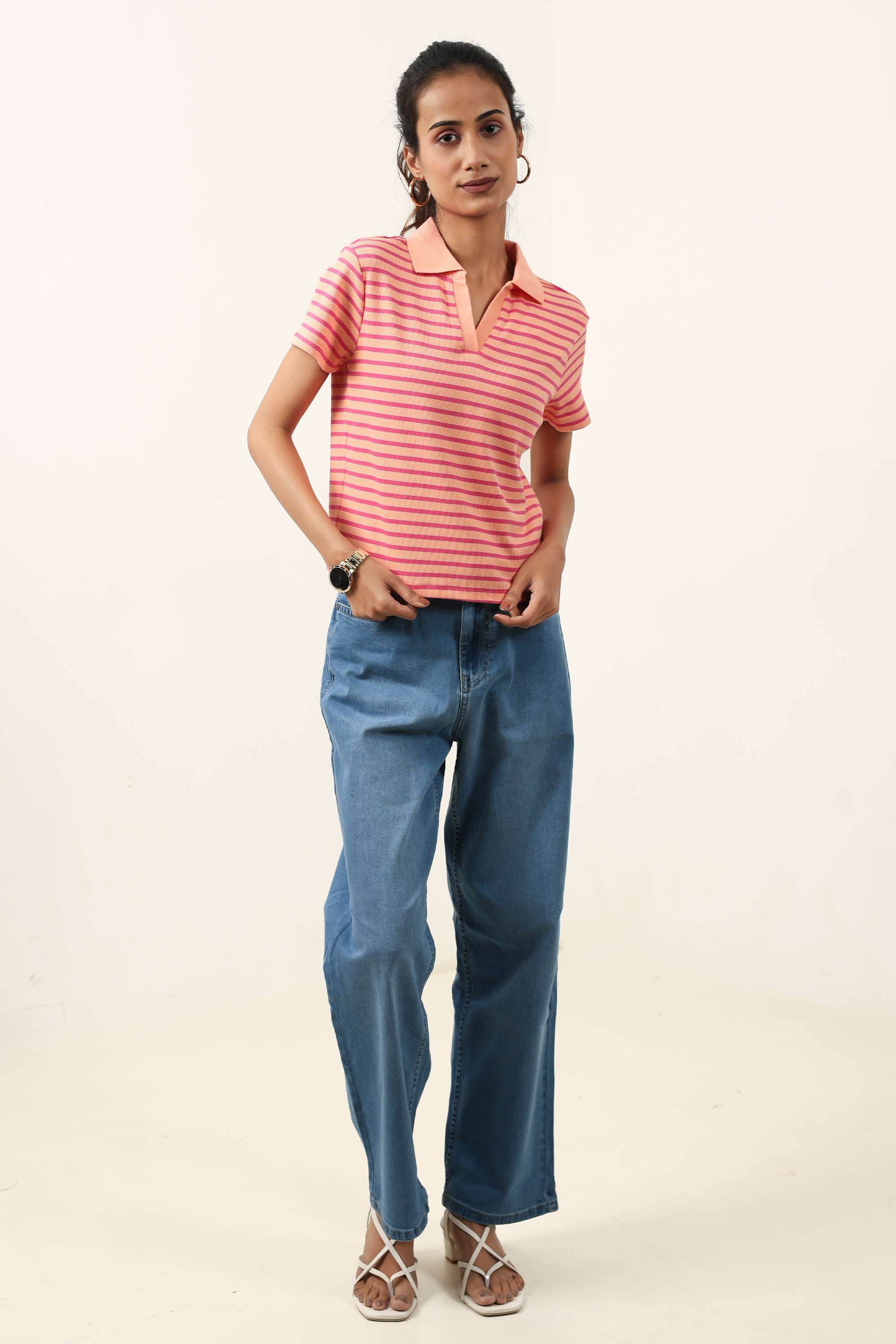 Blended-Fabric-Regular-Fit-Women-T-Shirt