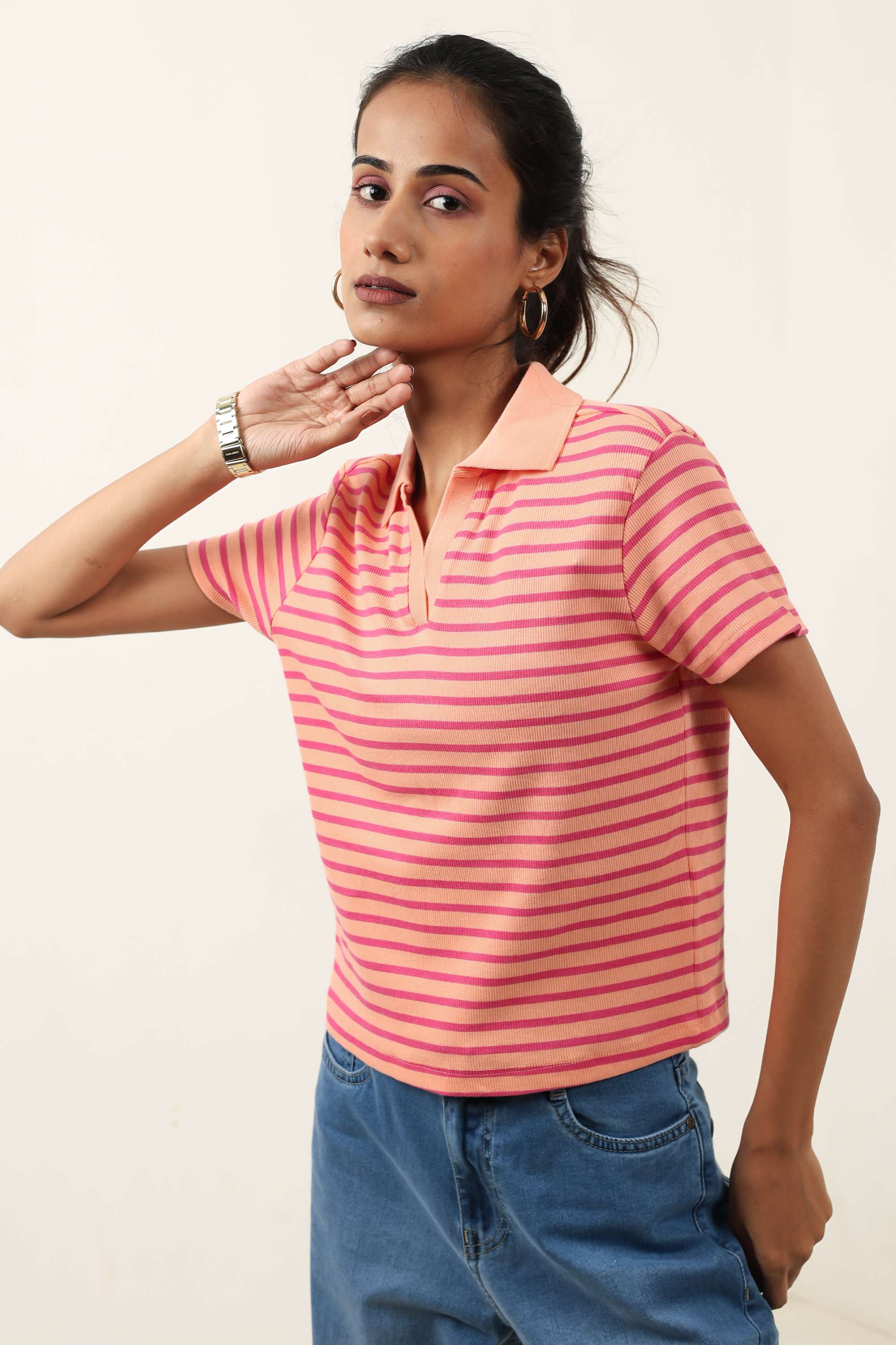 Blended-Fabric-Regular-Fit-Women-T-Shirt