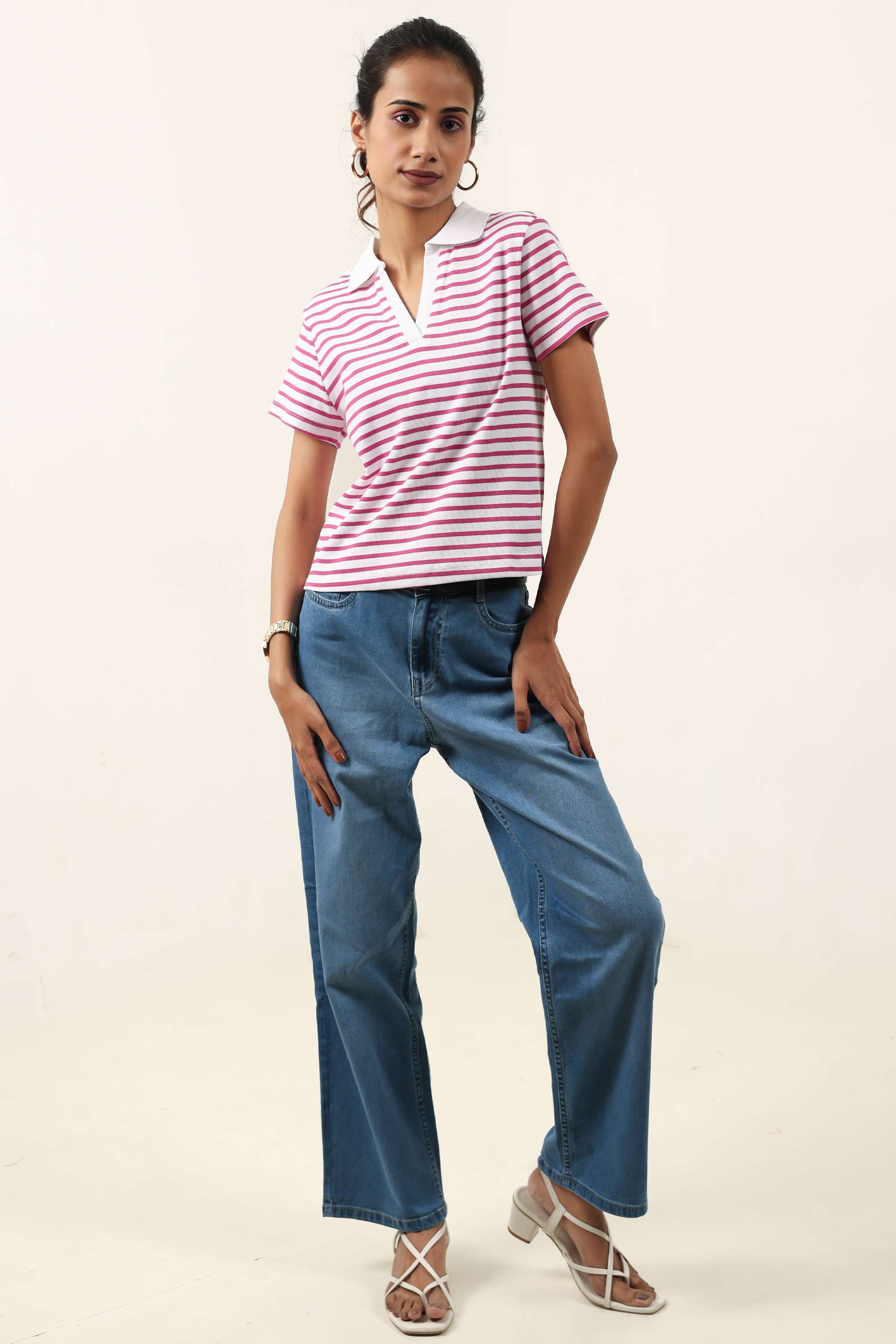 Blended-Fabric-Regular-Fit-Women-T-Shirt