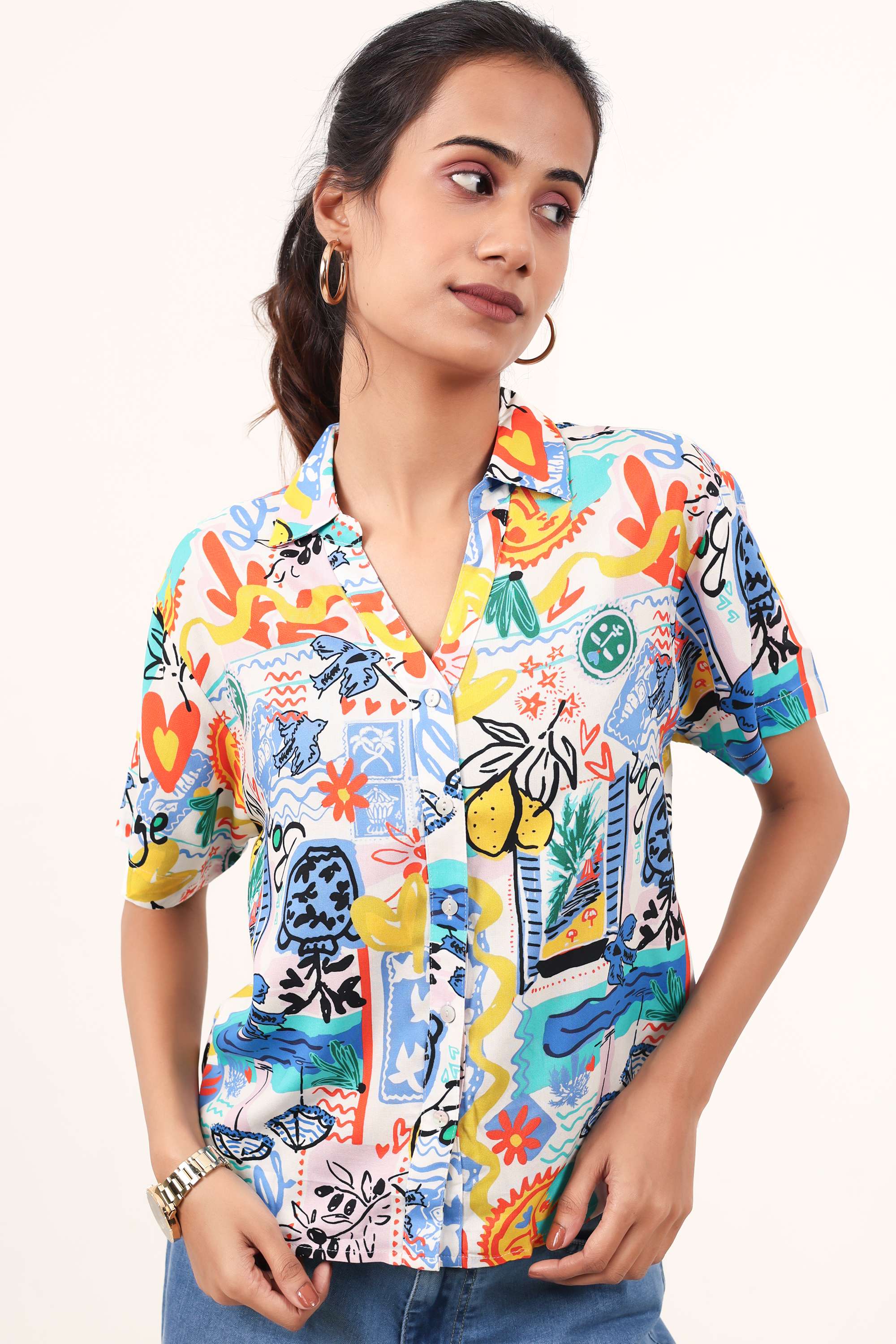 Blended-Fabric-Regular-Fit-Women-Shirt