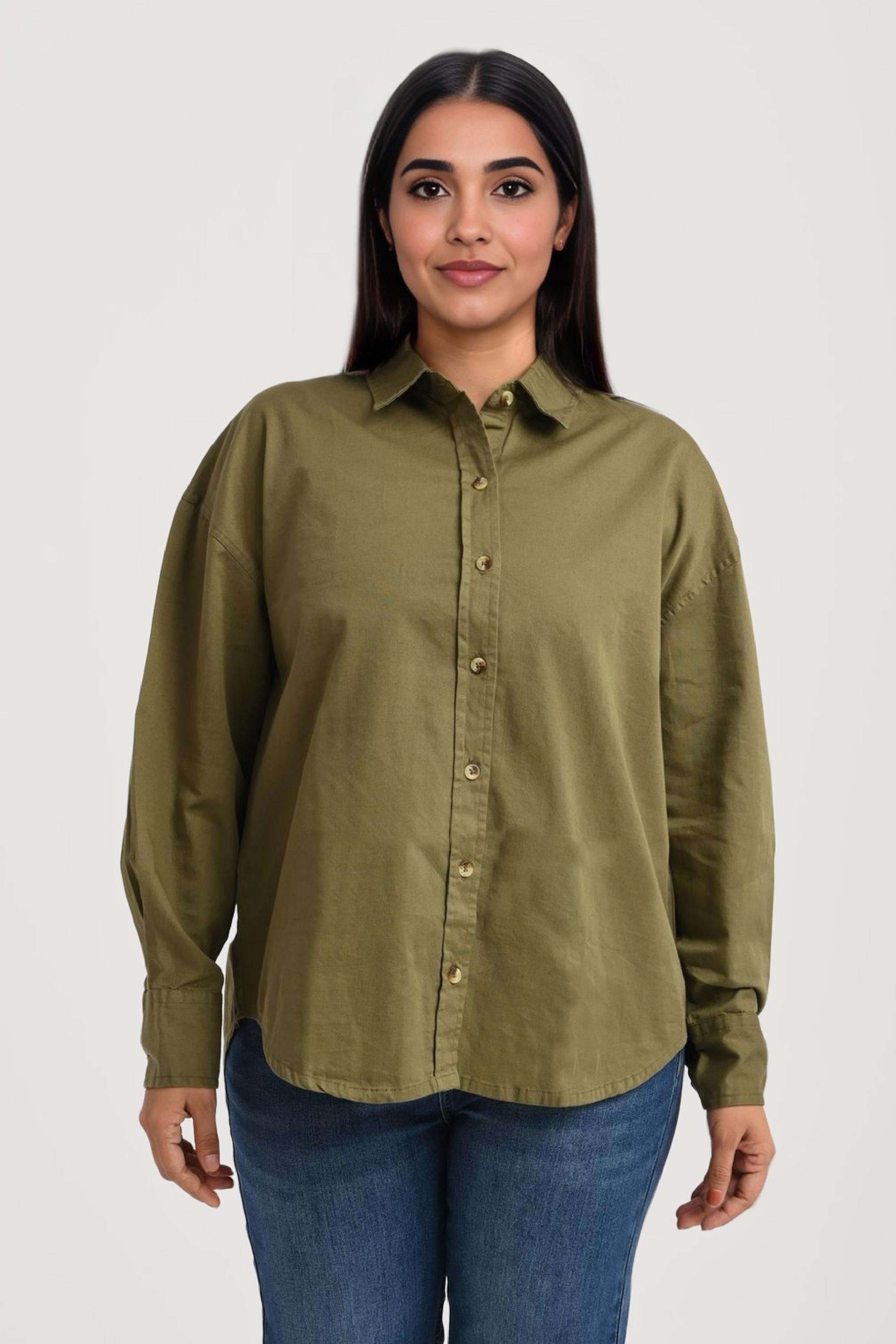 Blended-Fabric-Regular-Fit-Women-Shirt